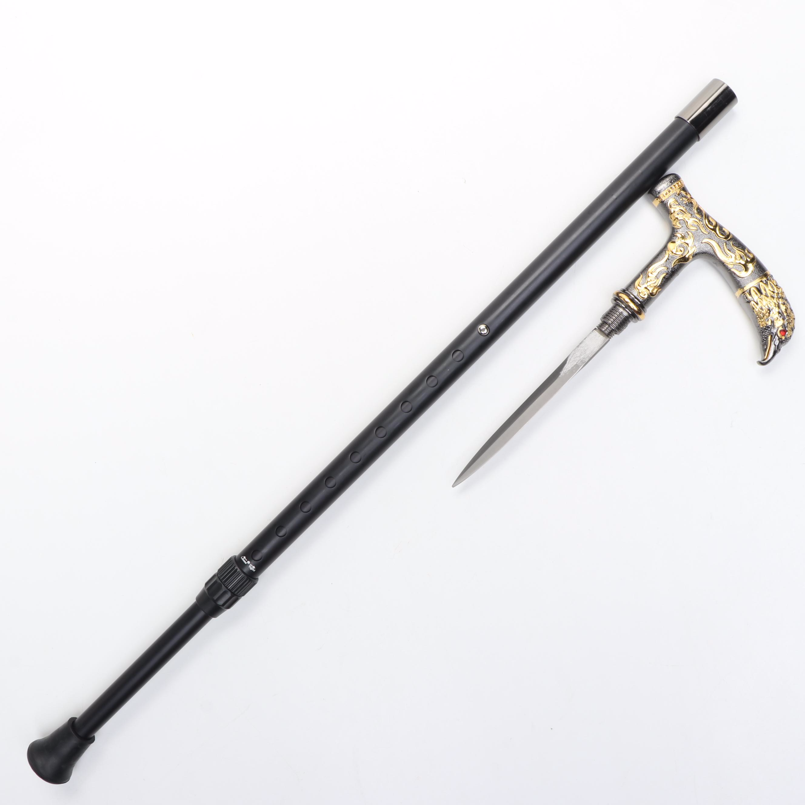 Embossed Eagle Head Derby-Handled Adjustable Sword Cane