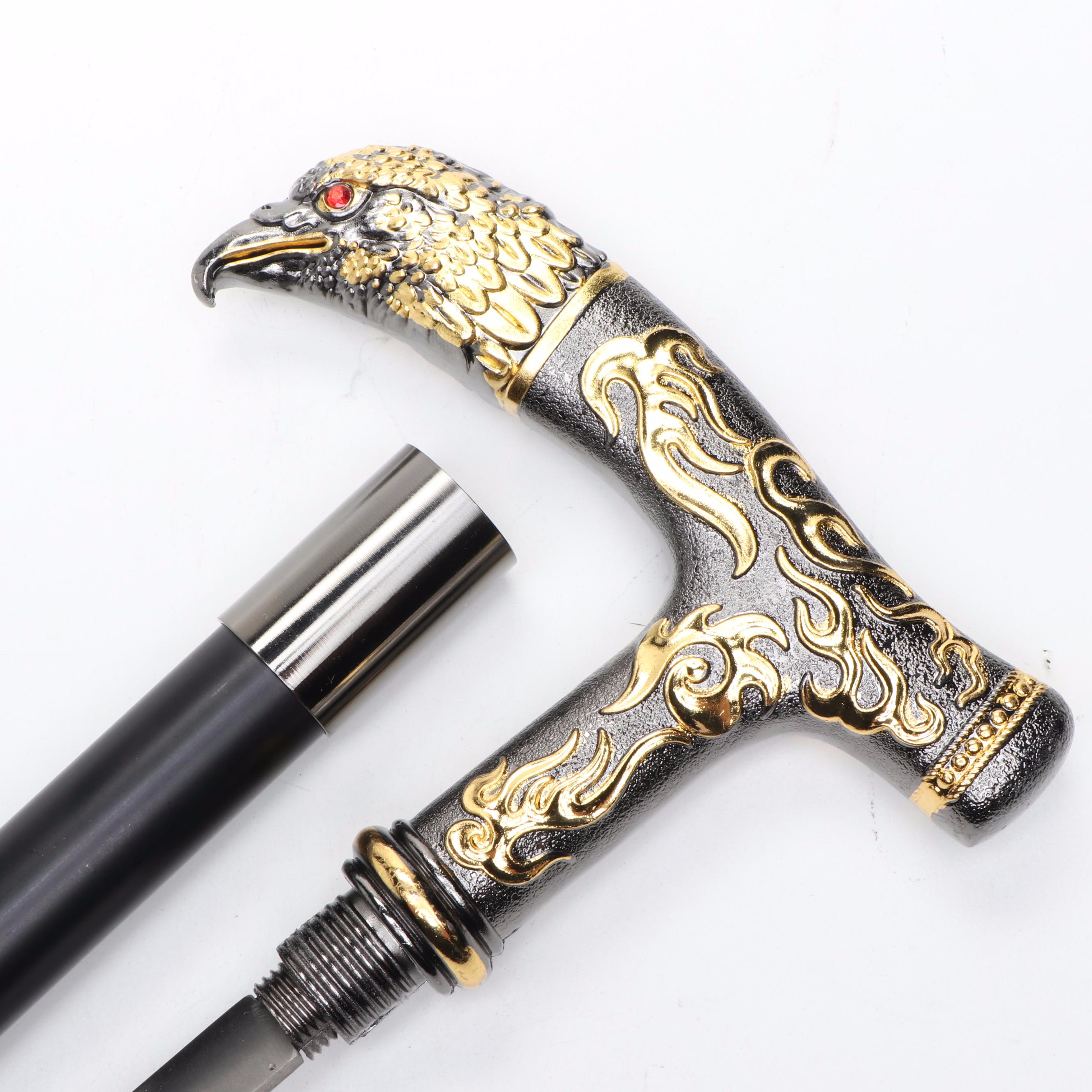 Embossed Eagle Head Derby-Handled Adjustable Sword Cane