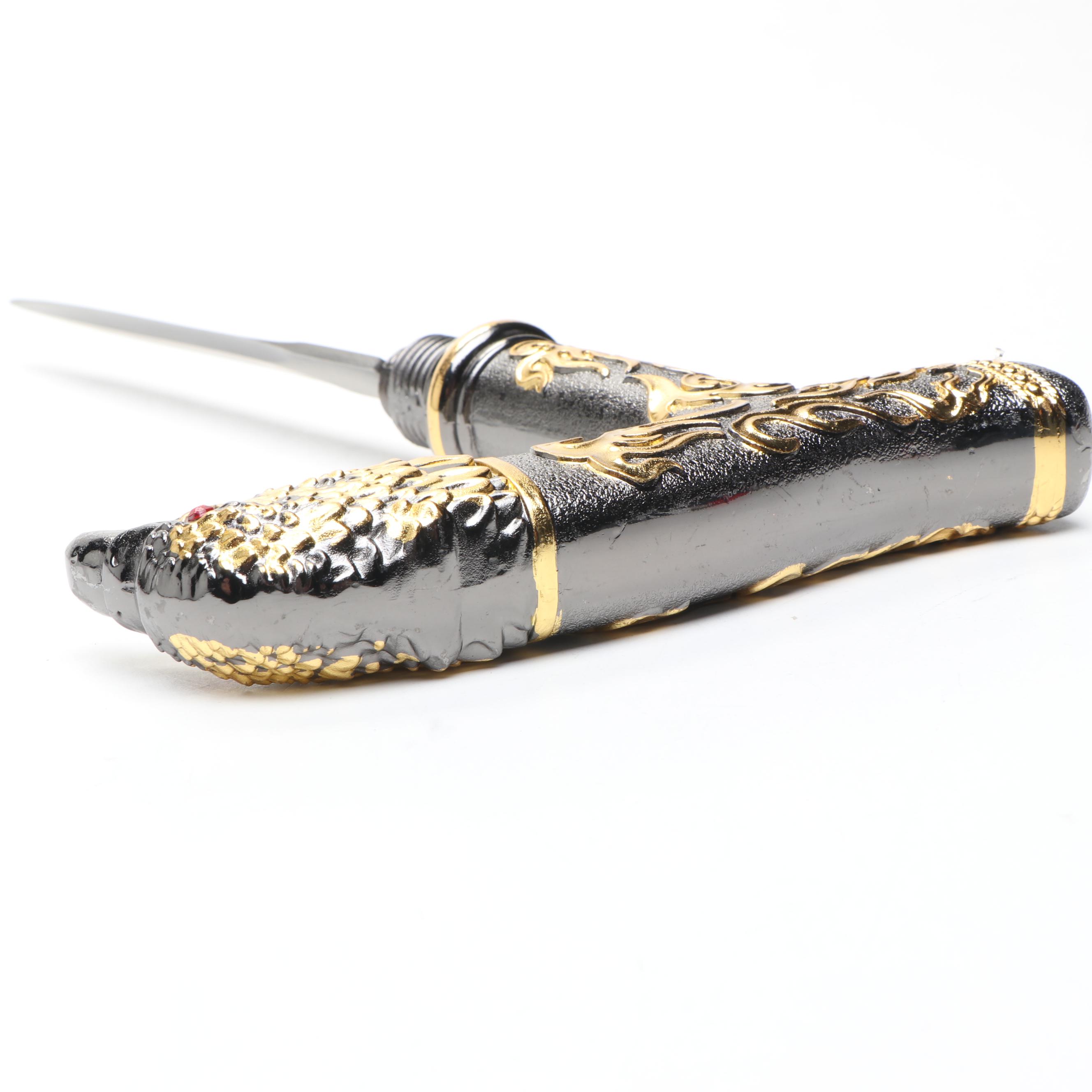 Embossed Eagle Head Derby-Handled Adjustable Sword Cane