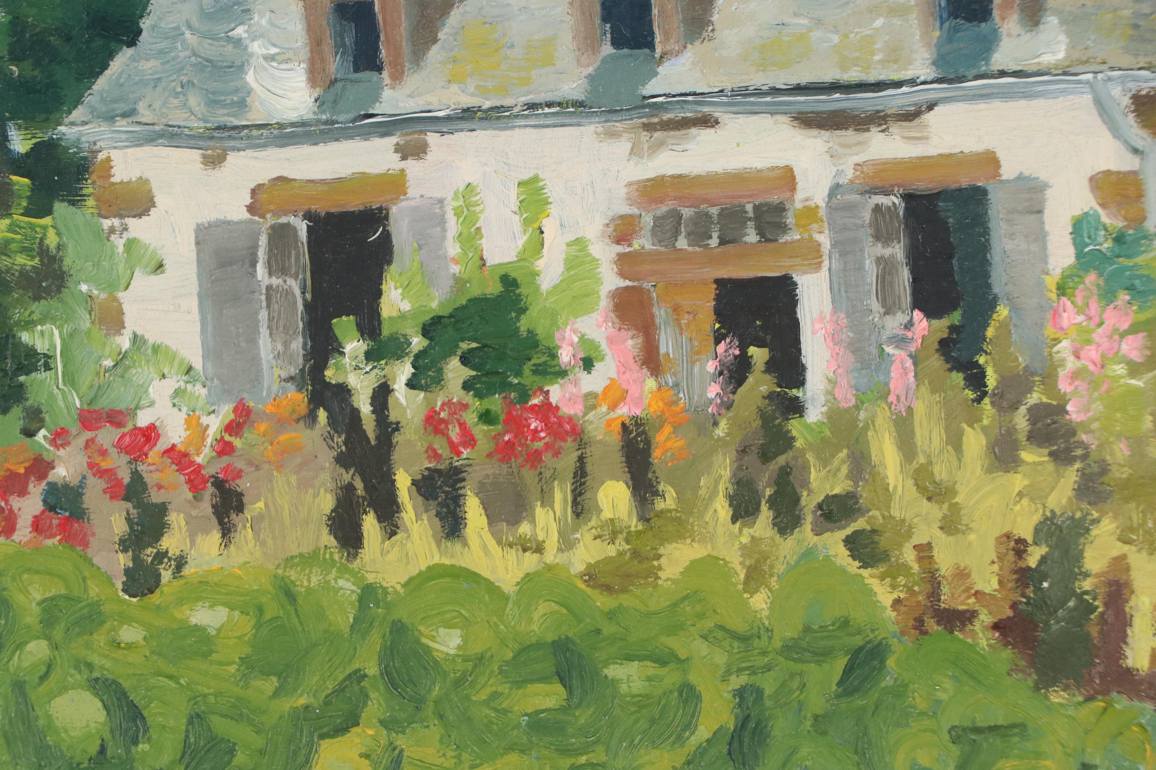 J. C. Bruyant Farmhouse Oil Painting, Circa 1940