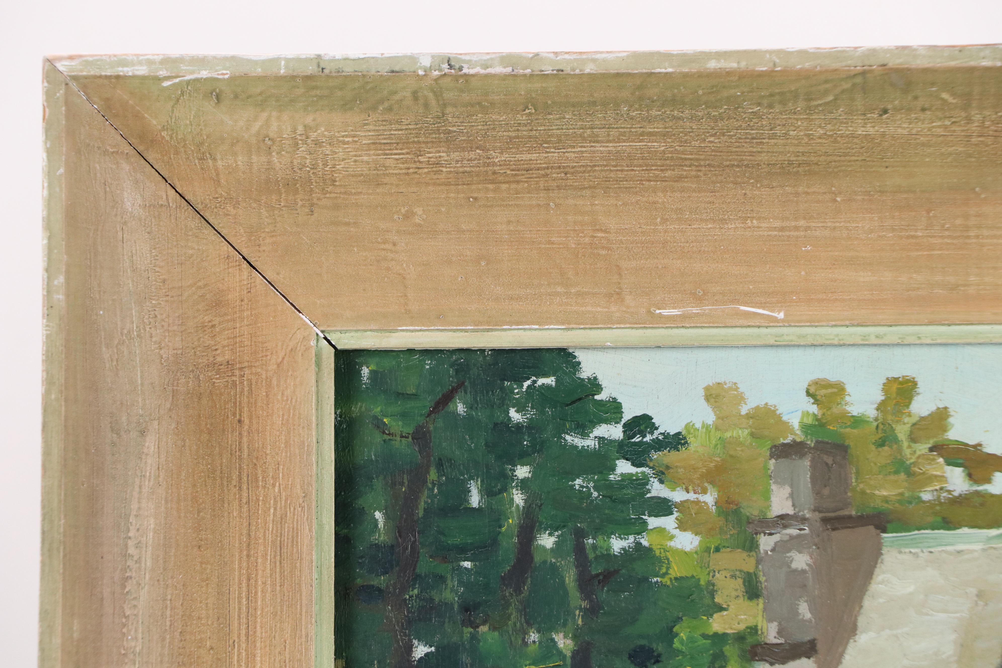 J. C. Bruyant Farmhouse Oil Painting, Circa 1940