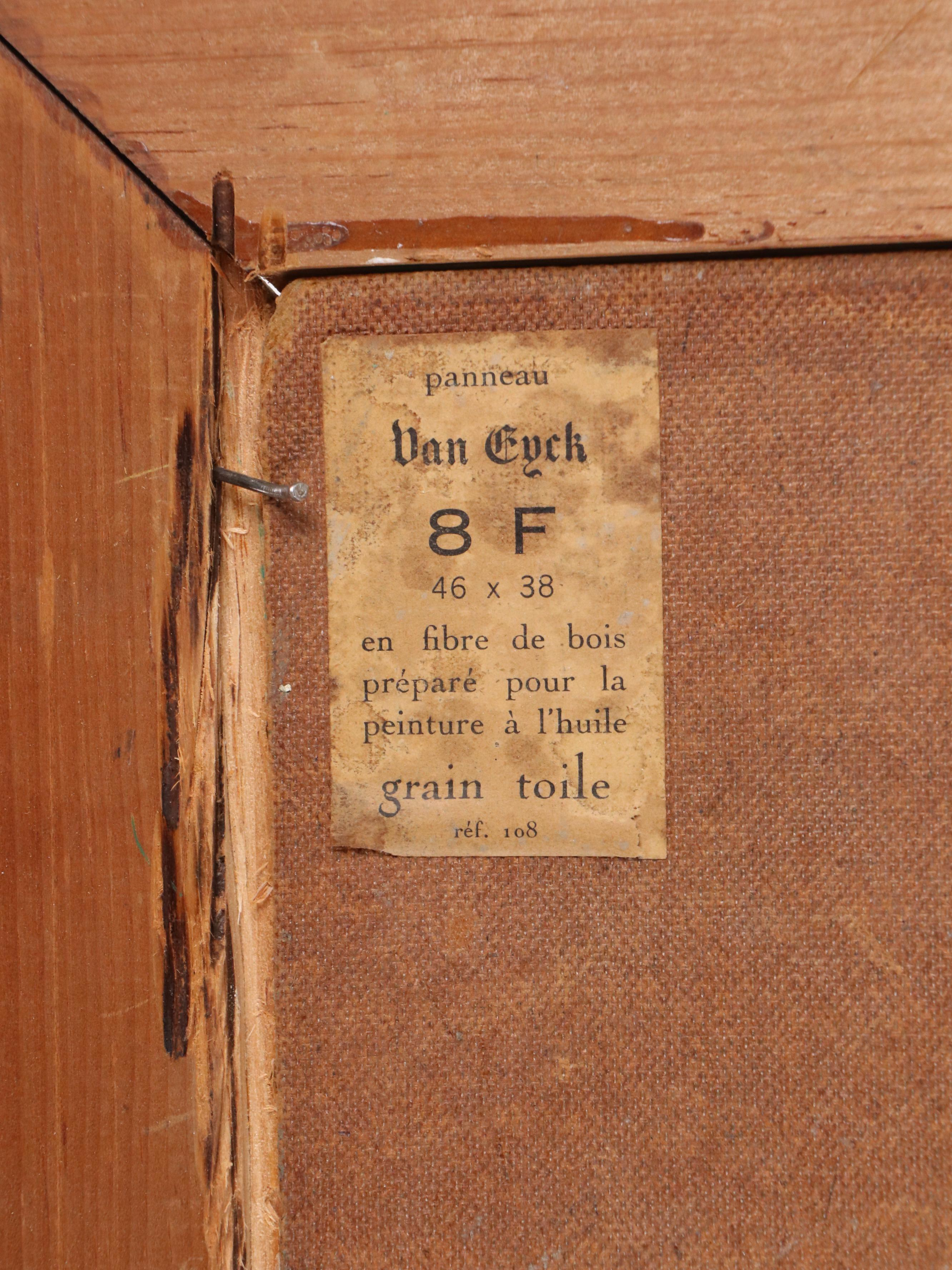 J. C. Bruyant Farmhouse Oil Painting, Circa 1940