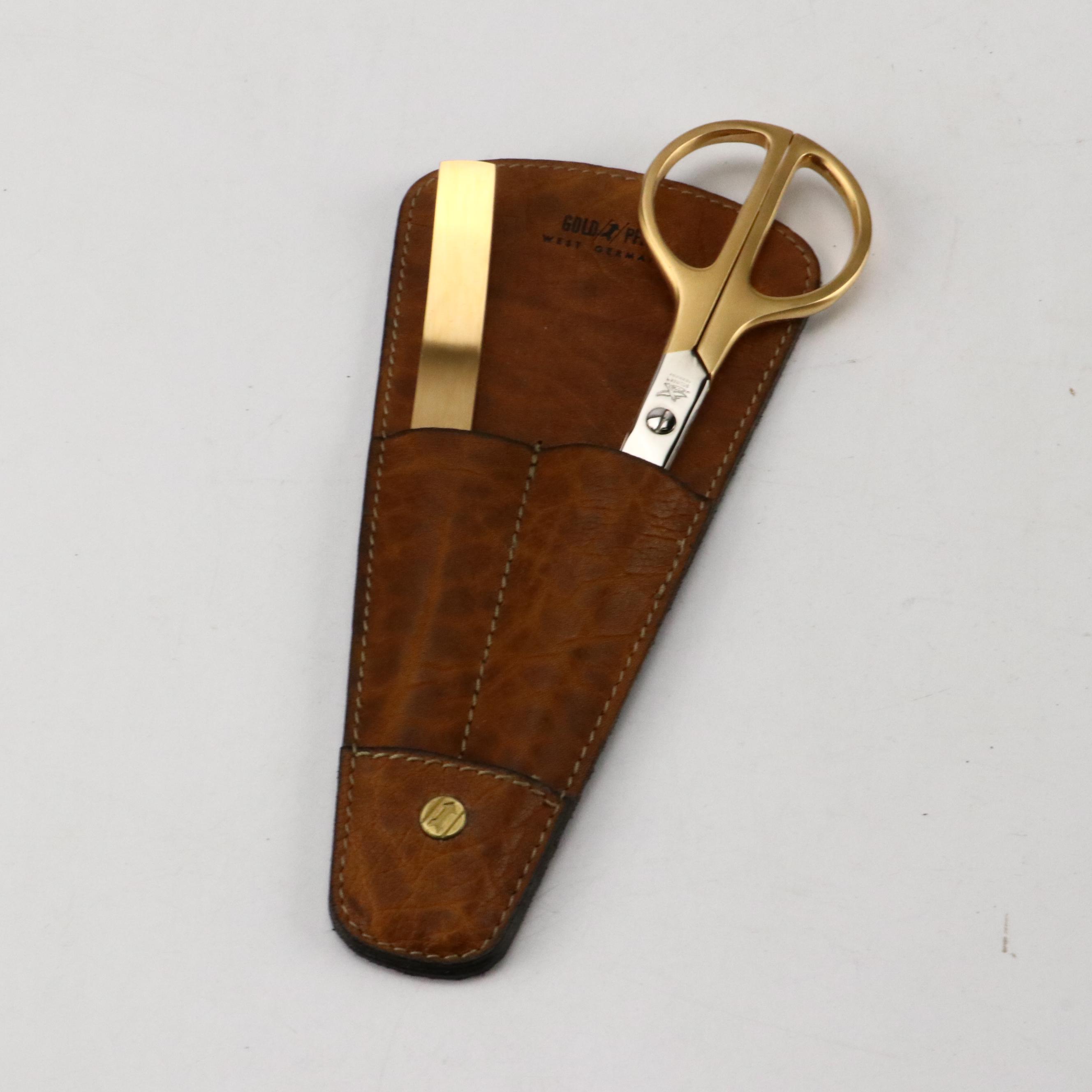 Marbled Paper Covered Slant Front Box with Other Office Accessories