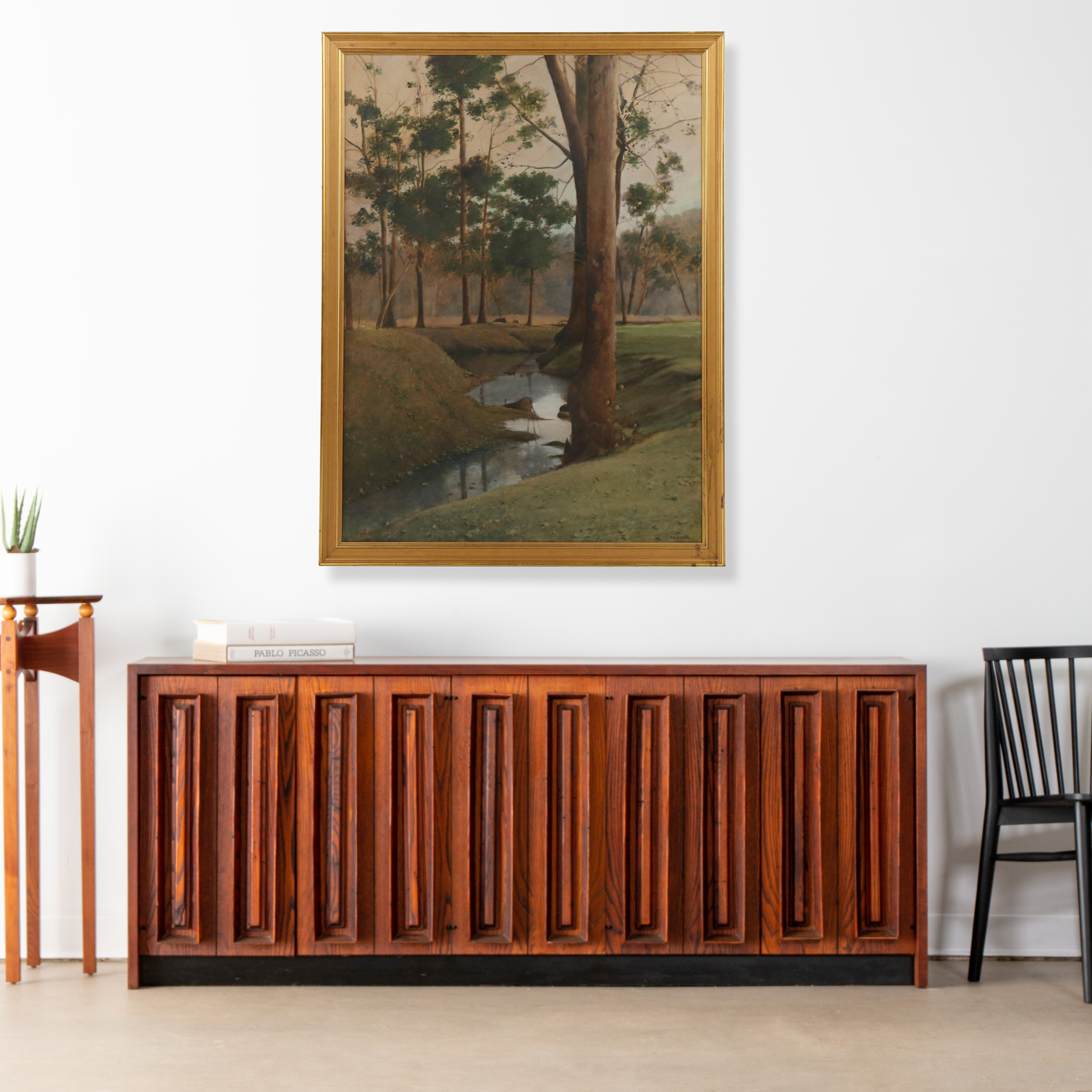 Ronald Eastbourne Renmark Landscape Oil Painting of Forest Steam, 20th Century