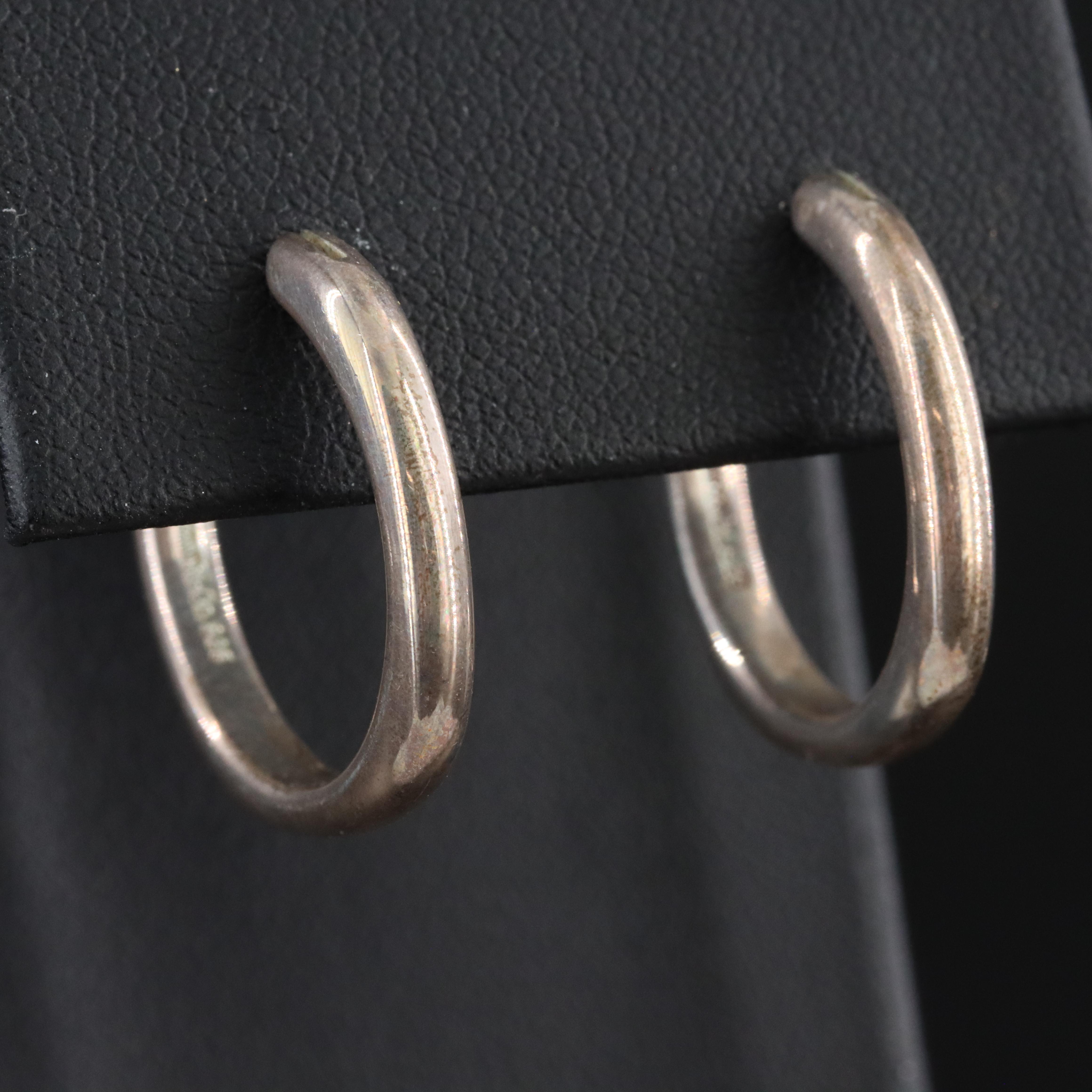 Tiffany & Co. Sterling Square Cushion Hoop Earrings