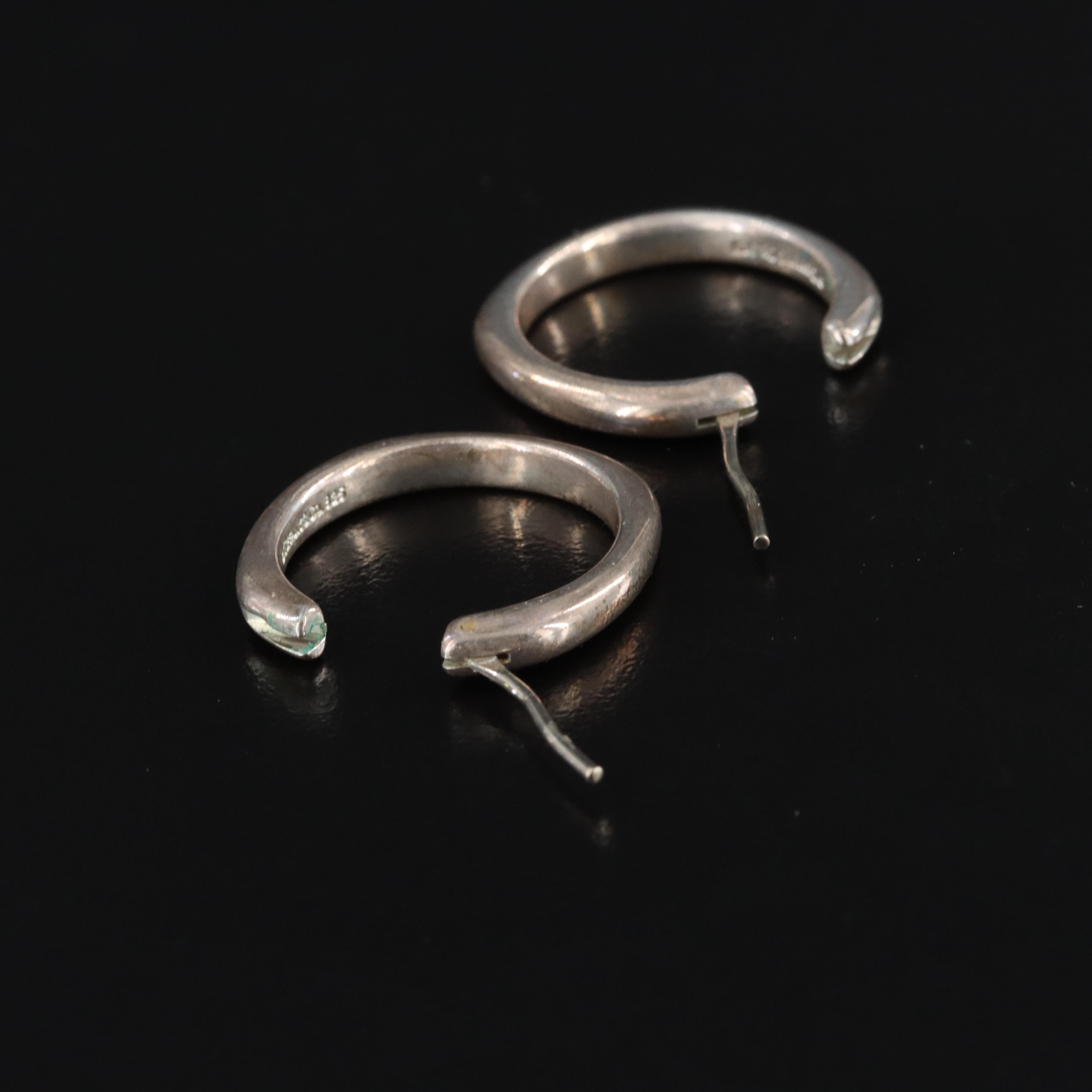 Tiffany & Co. Sterling Square Cushion Hoop Earrings