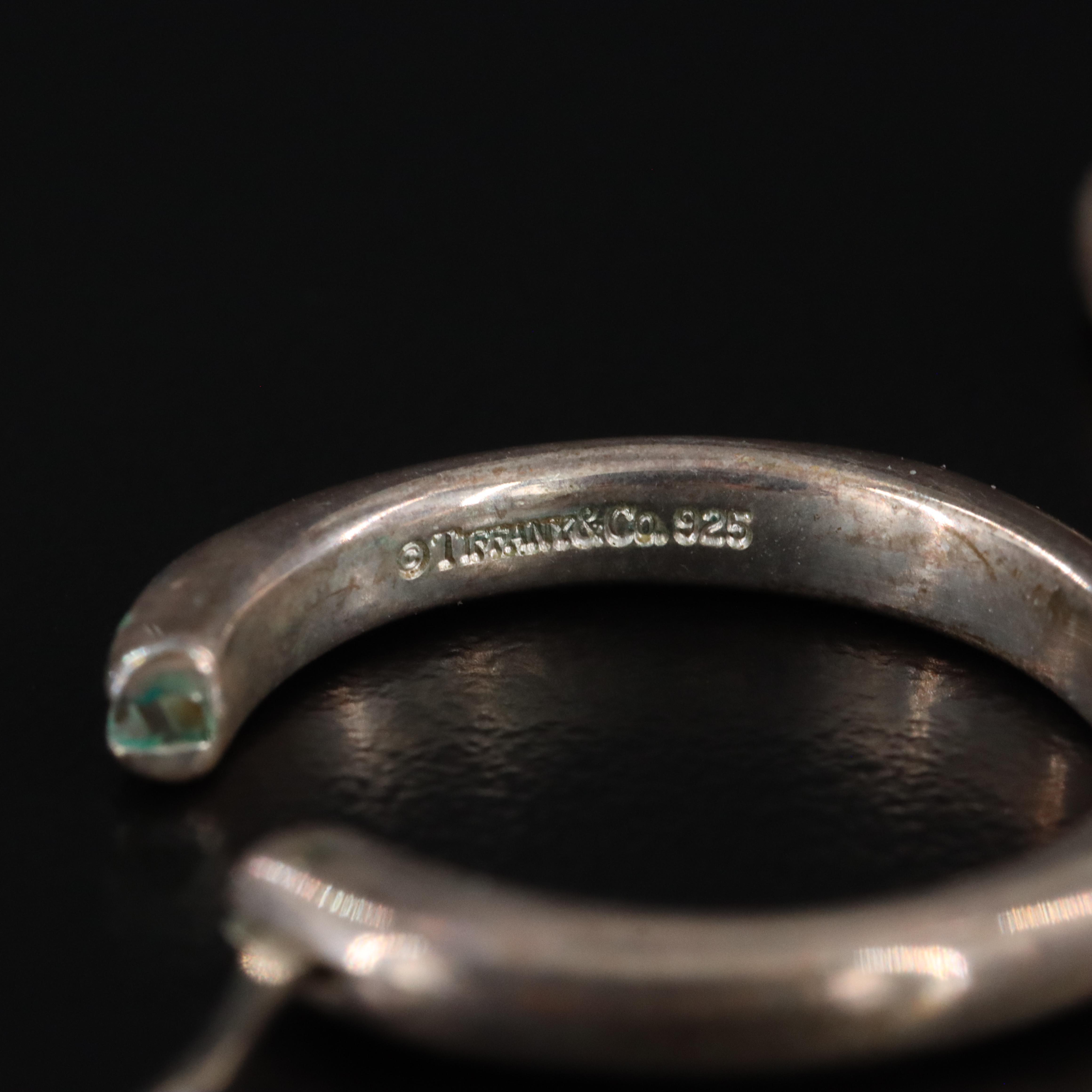 Tiffany & Co. Sterling Square Cushion Hoop Earrings