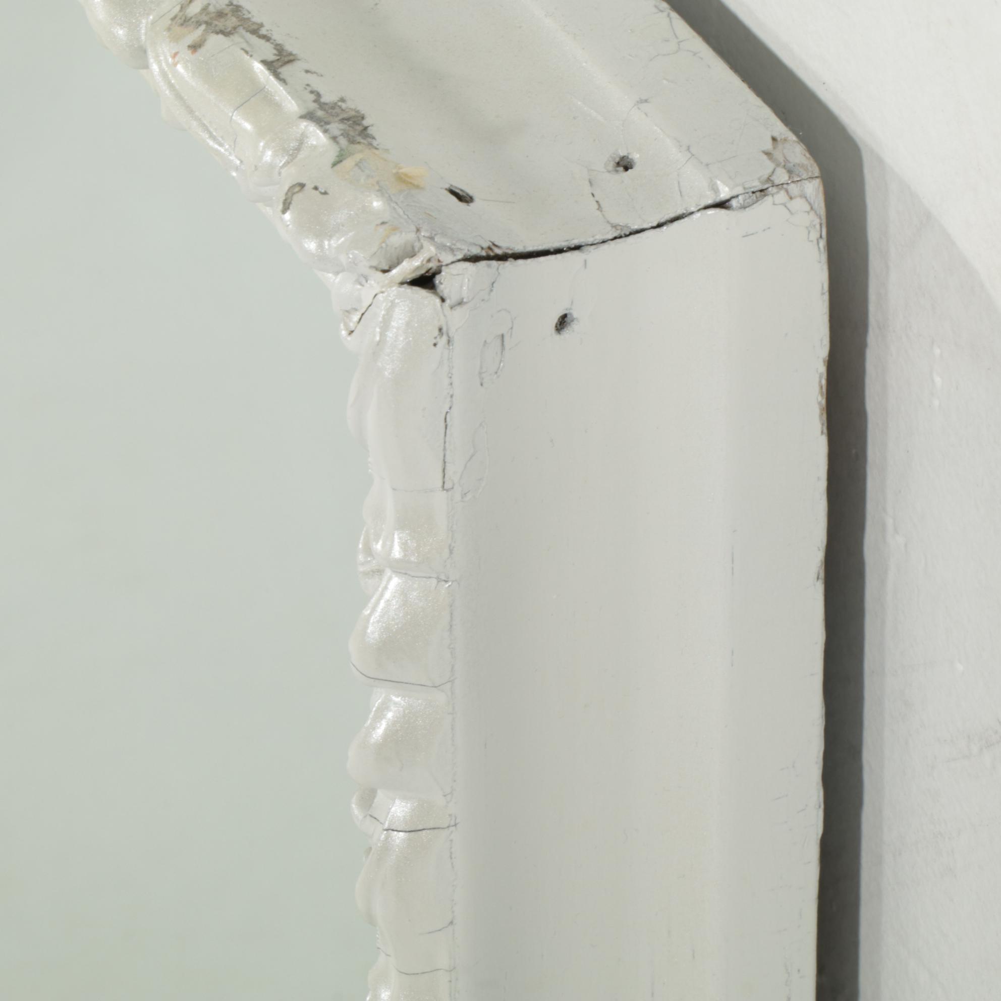 Neoclassical Style White-Painted Wall Mirror, Mid to Late 20th Century