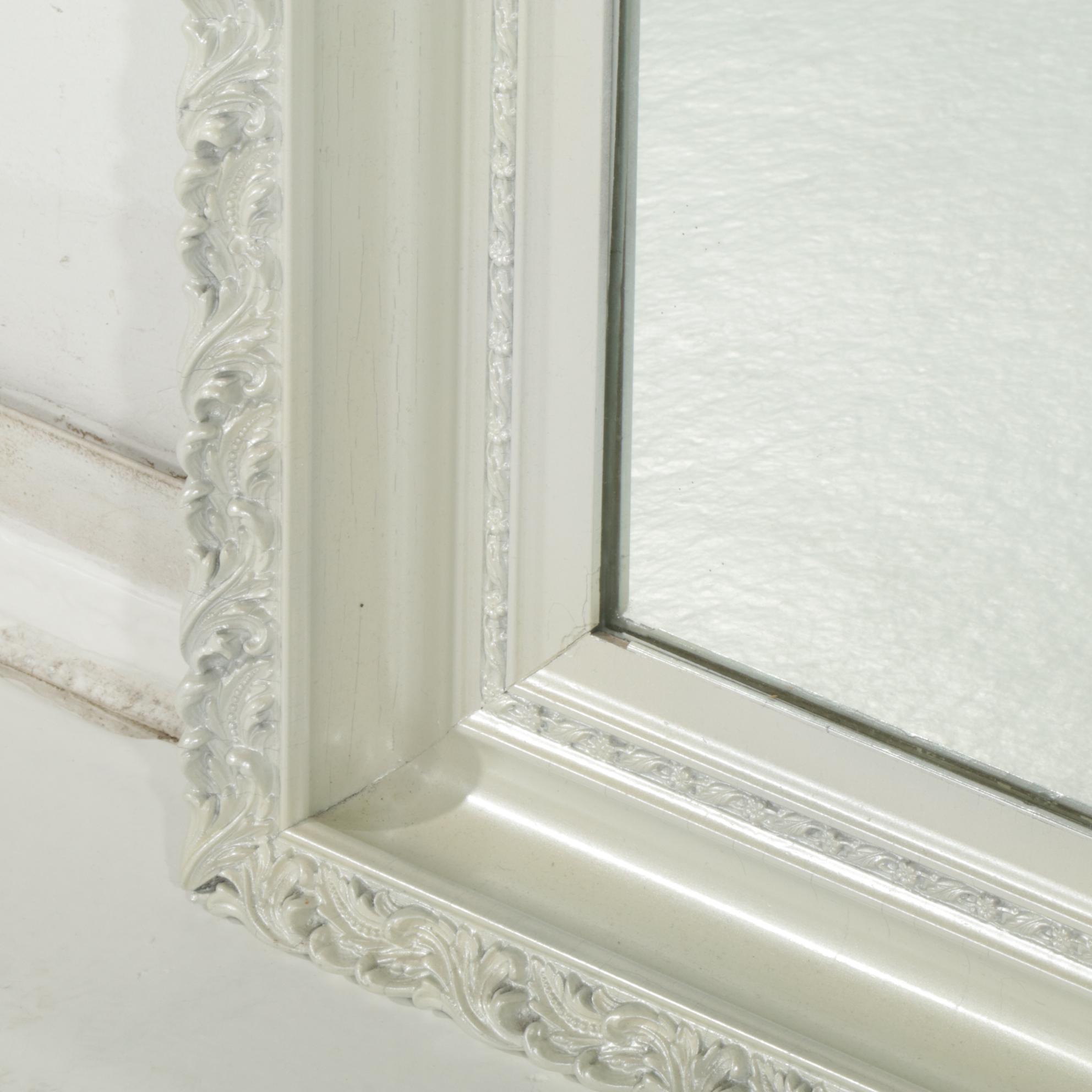 Neoclassical Style White-Painted Wall Mirror, Mid to Late 20th Century