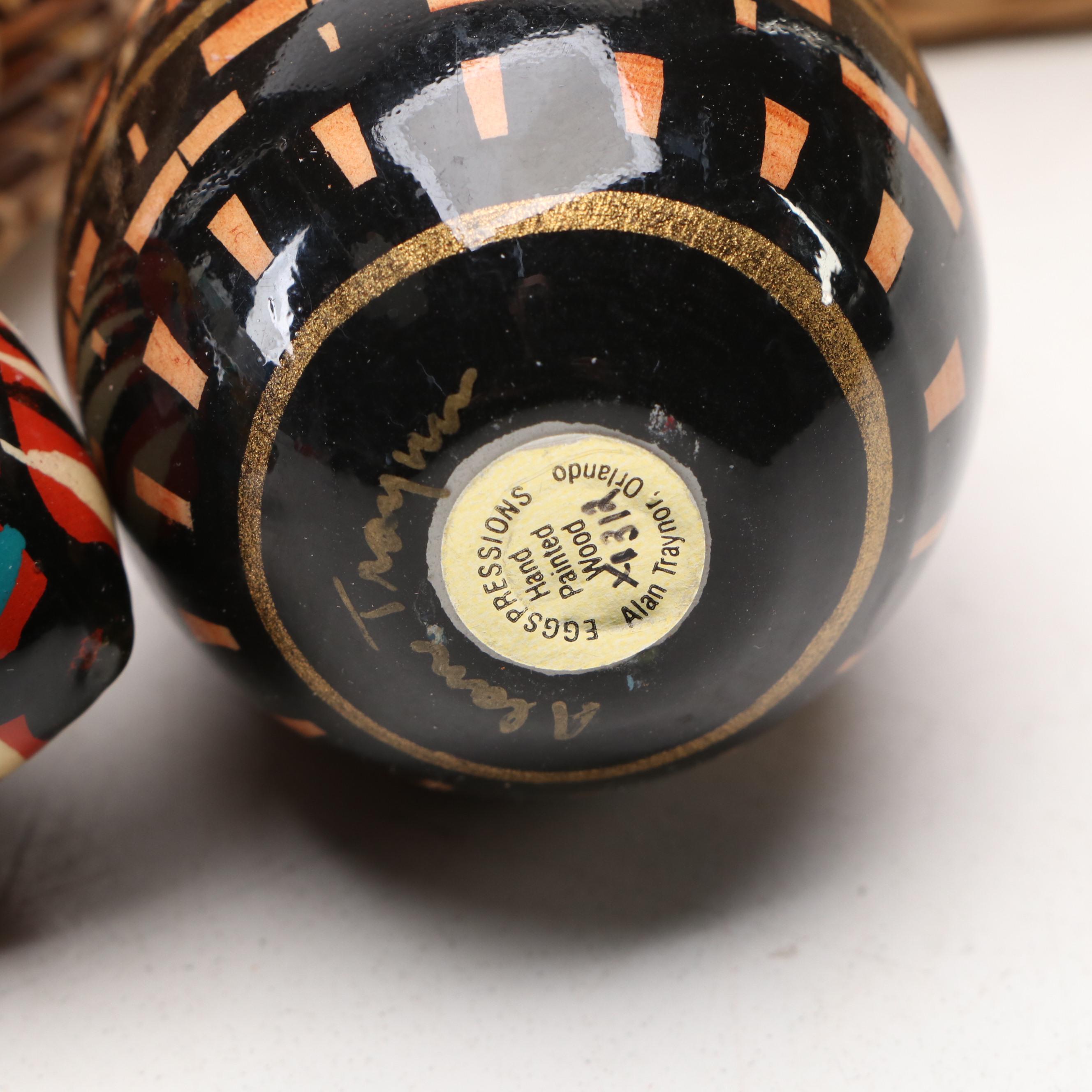 Hand-Painted Wood Eggs, Pine Needle, Seagrass and Bamboo Baskets, More