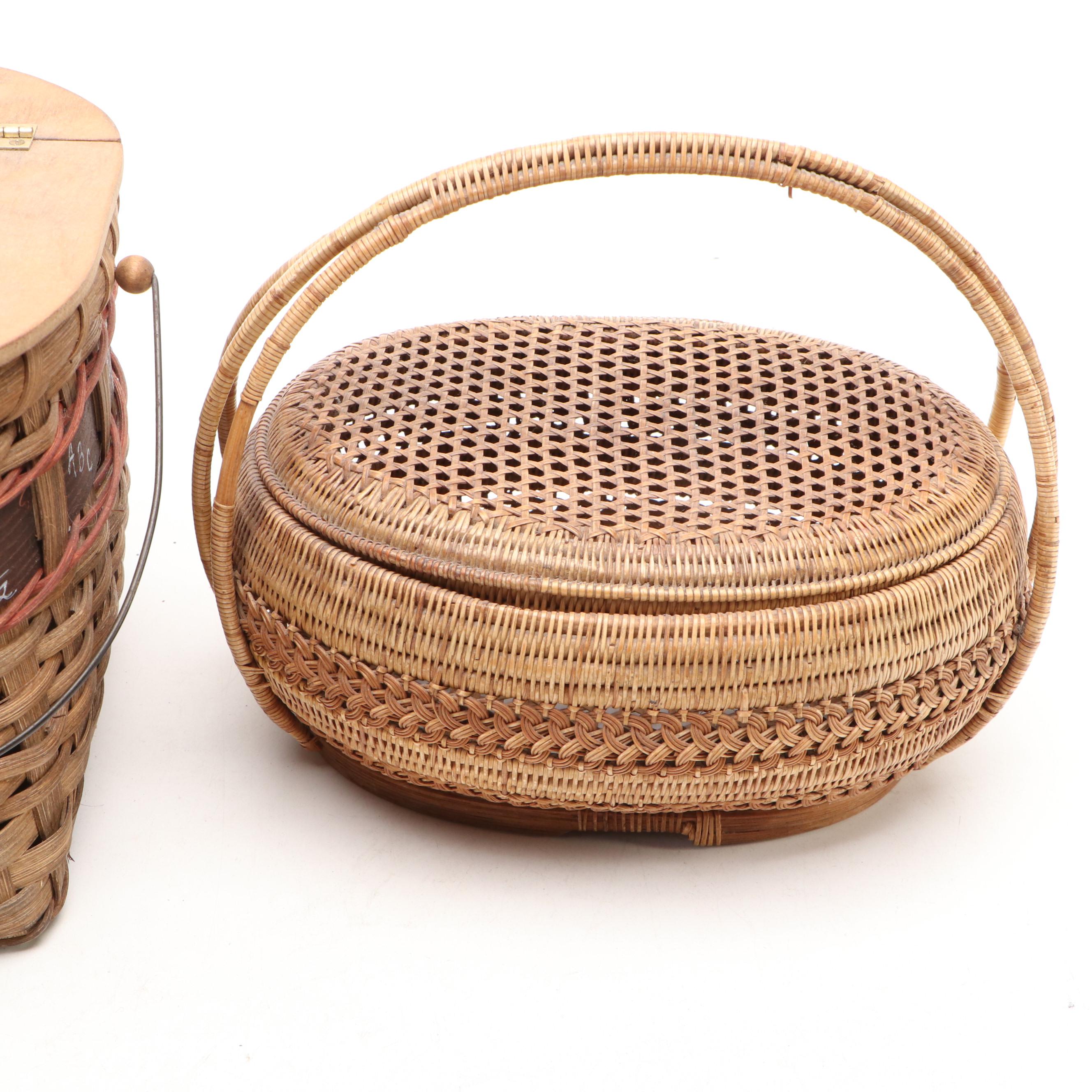 Hand-Painted Wood Eggs, Pine Needle, Seagrass and Bamboo Baskets, More