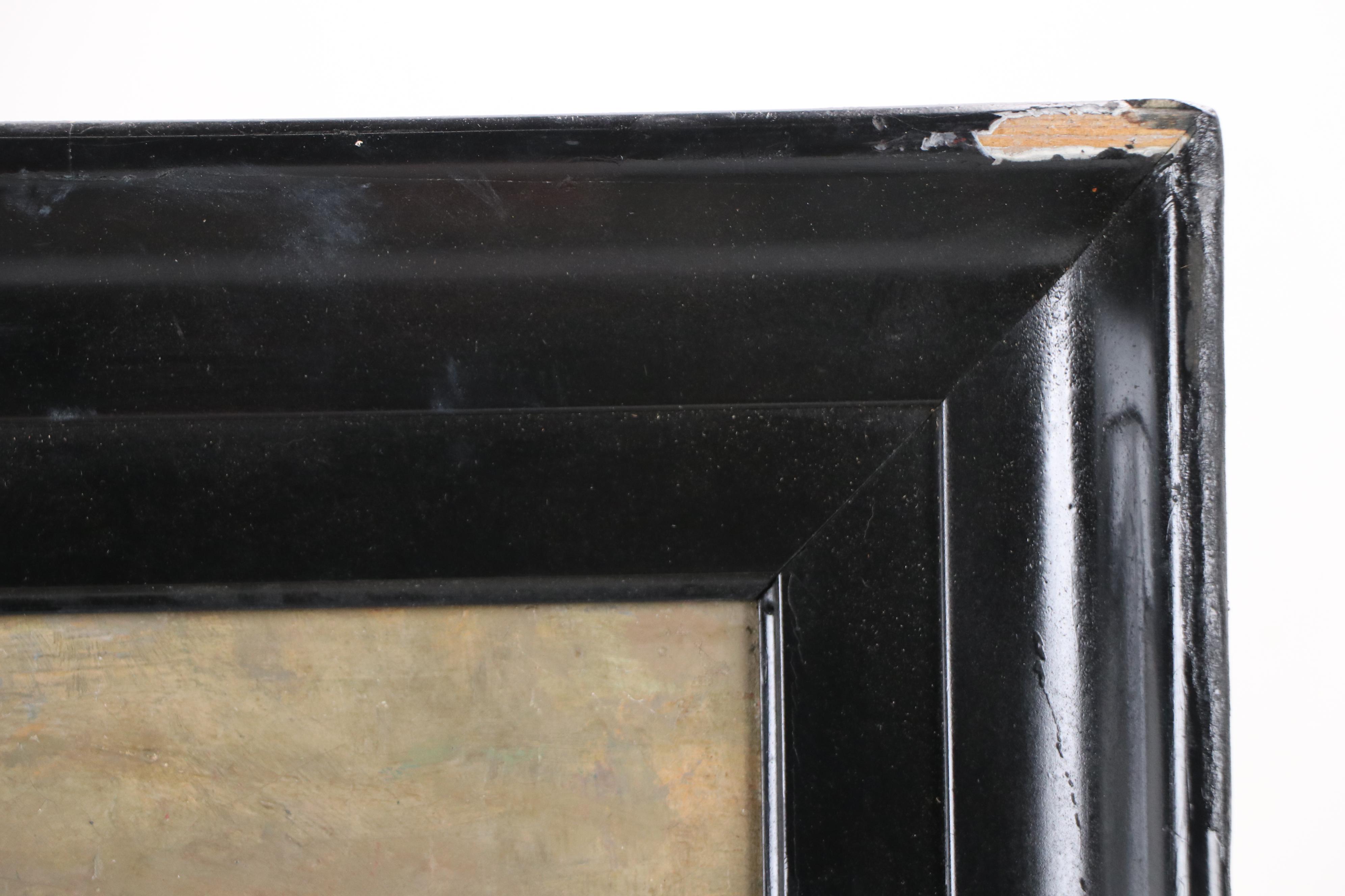 Raymond Woog Portrait Oil Painting of Woman in Hat, 1906