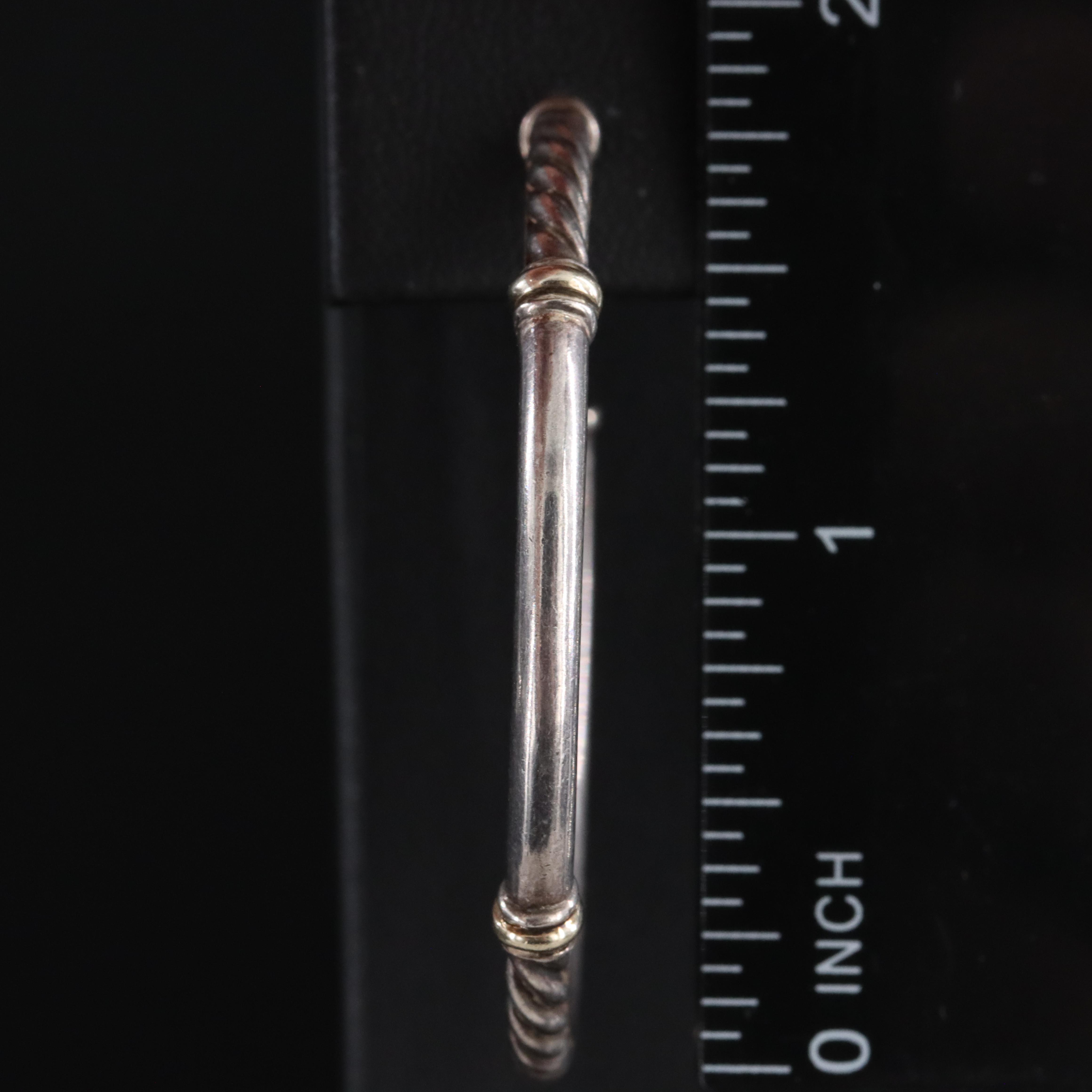 David Yurman Sterling Classic Cable Hoop Earrings with 18K Accents