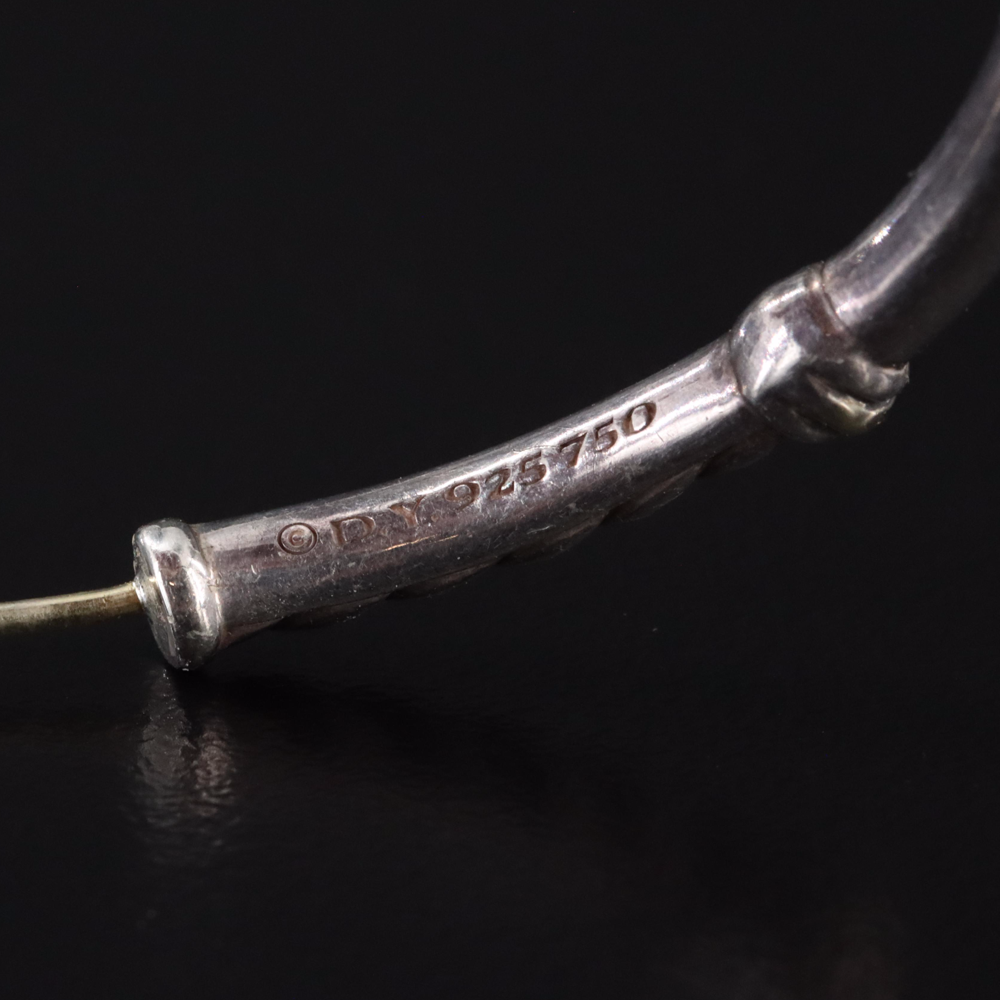 David Yurman Sterling Classic Cable Hoop Earrings with 18K Accents