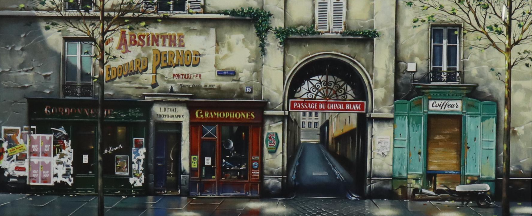 Thomas Pradzynski Signed Serigraph "Passage du Cheval Blanc," 1993