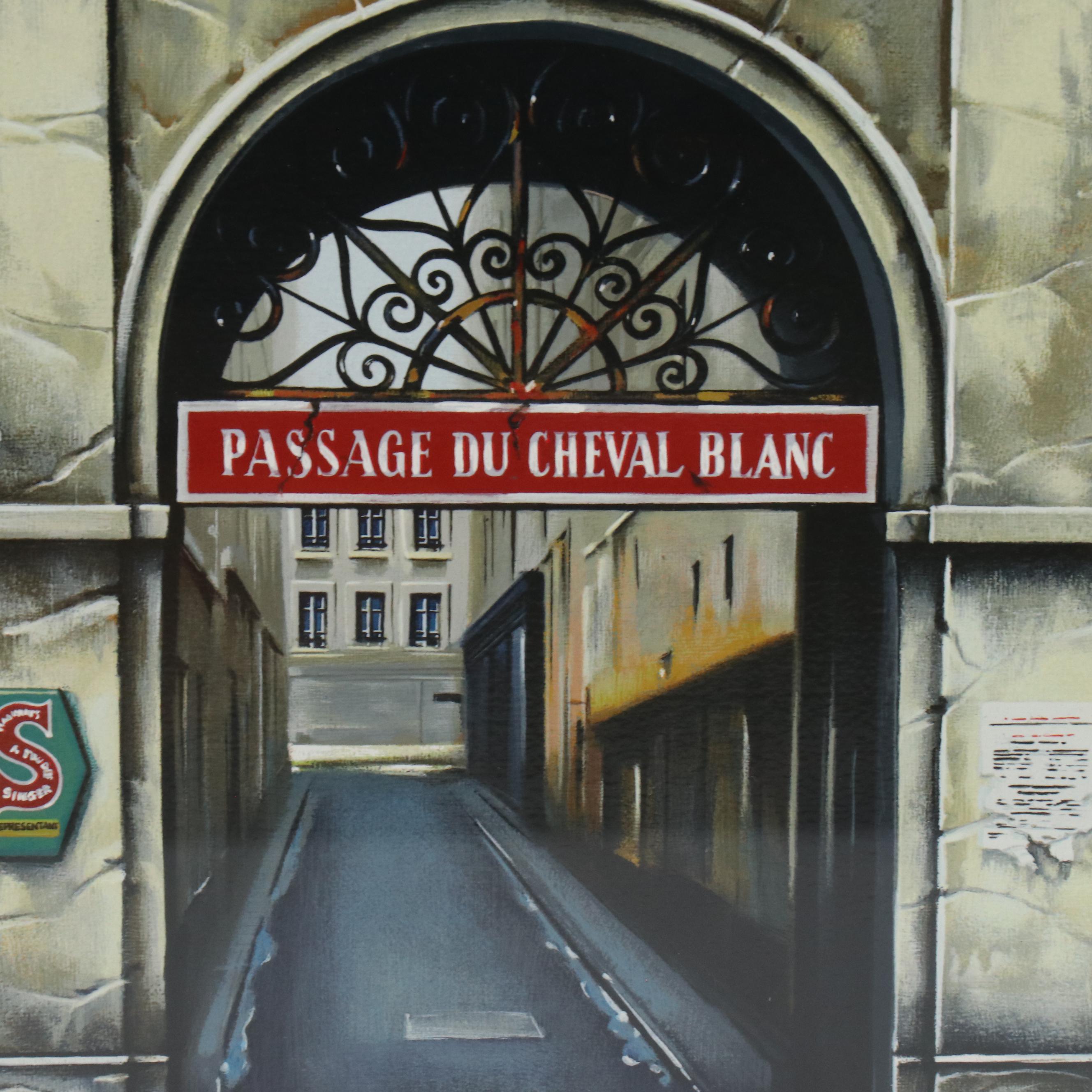 Thomas Pradzynski Signed Serigraph "Passage du Cheval Blanc," 1993