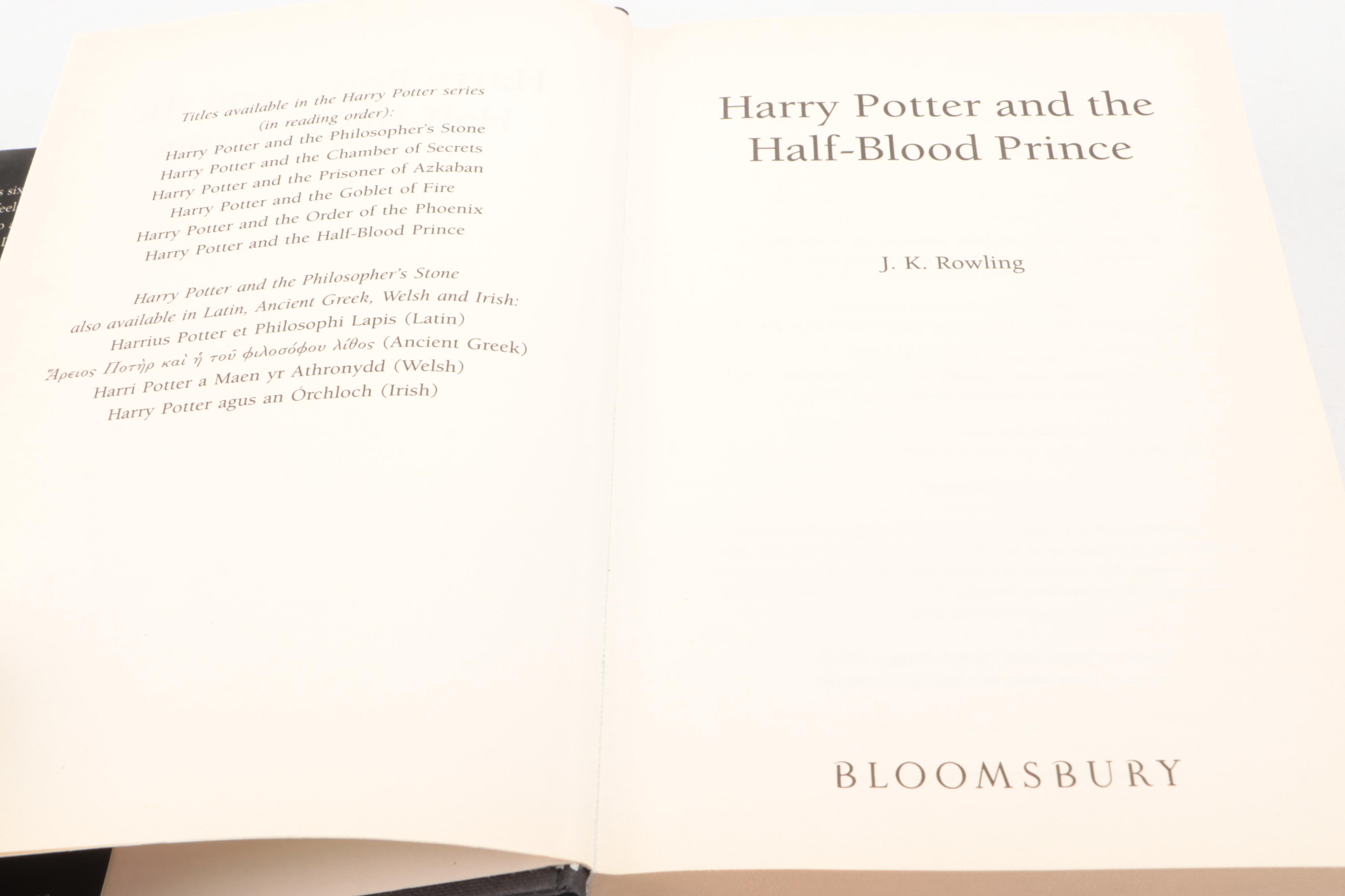First UK Adult Edition "Harry Potter and the Half-Blood Prince" by J. K. Rowling