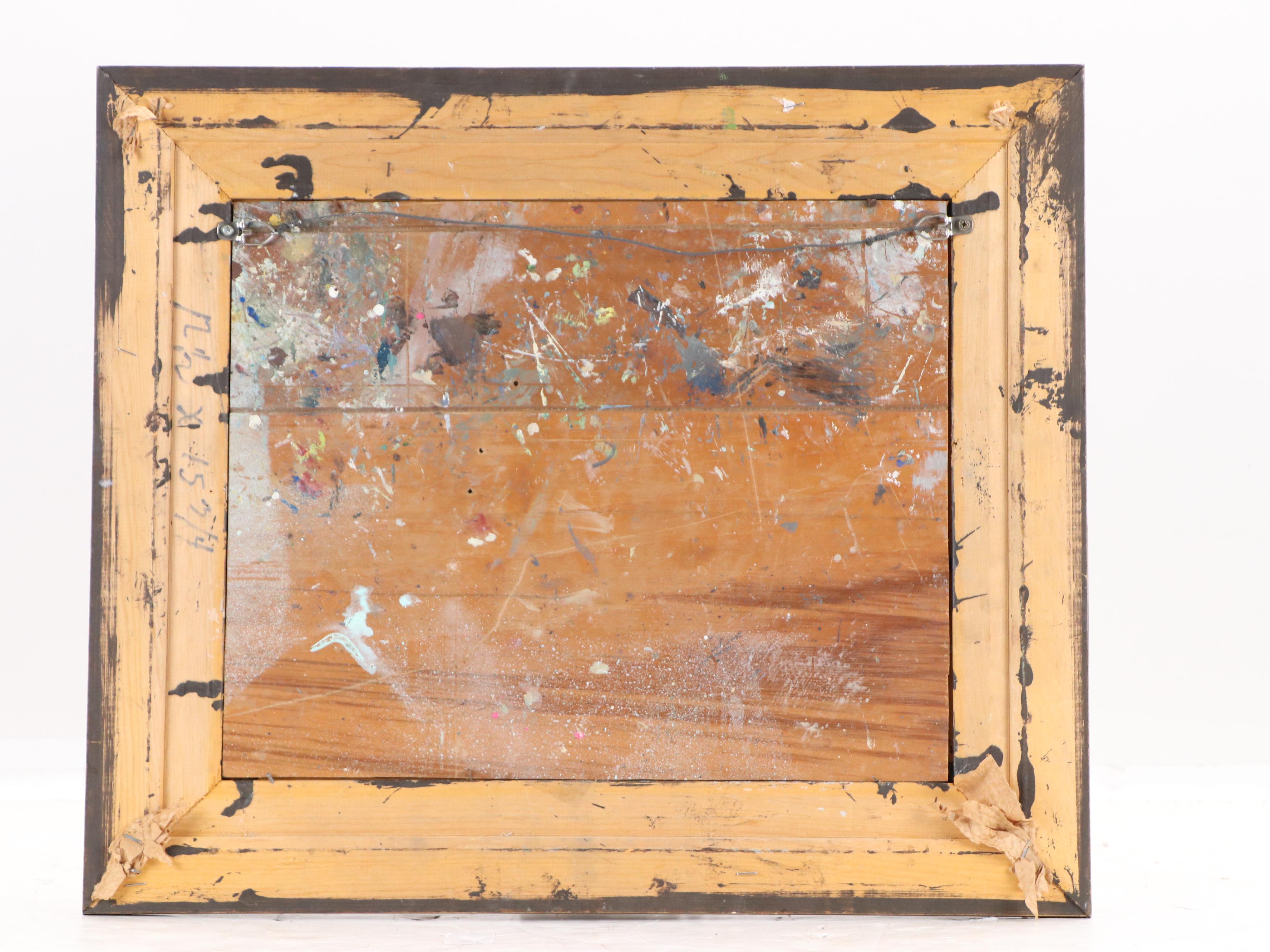 Tonalist Oil Painting of Lake Landscape With Architecture, 20th Century