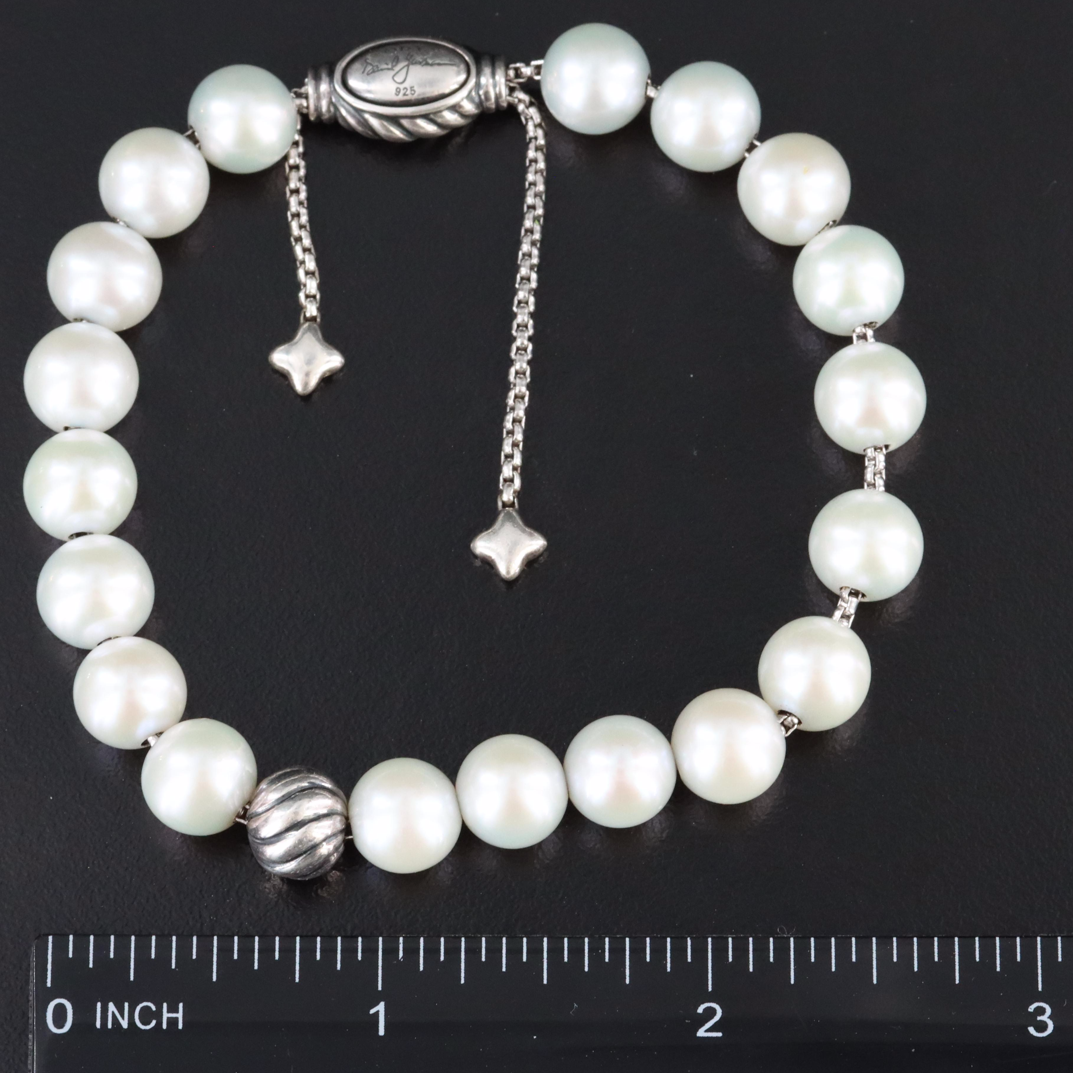 David Yurman Spritual Beads Sterling and Pearl Bracelet