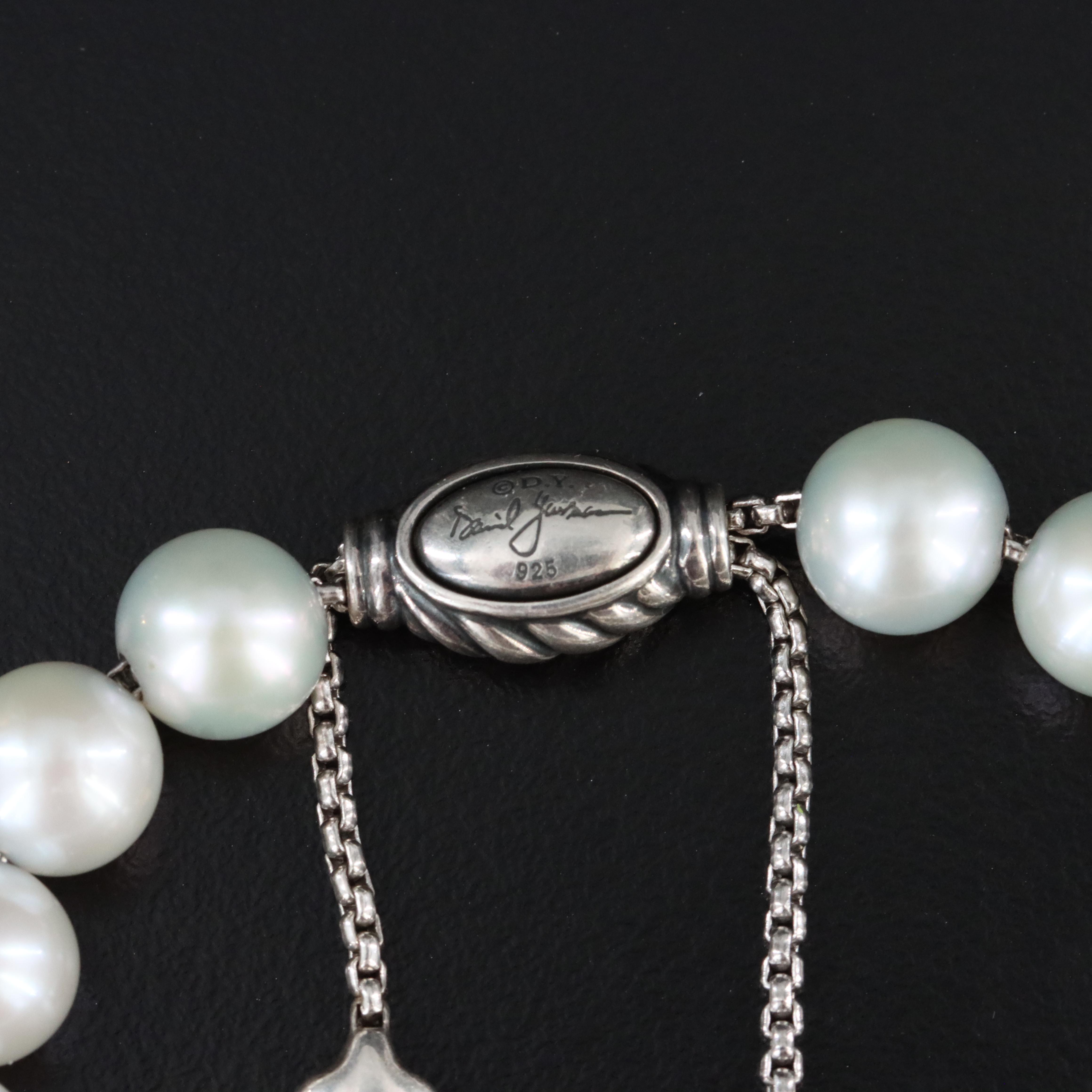 David Yurman Spritual Beads Sterling and Pearl Bracelet