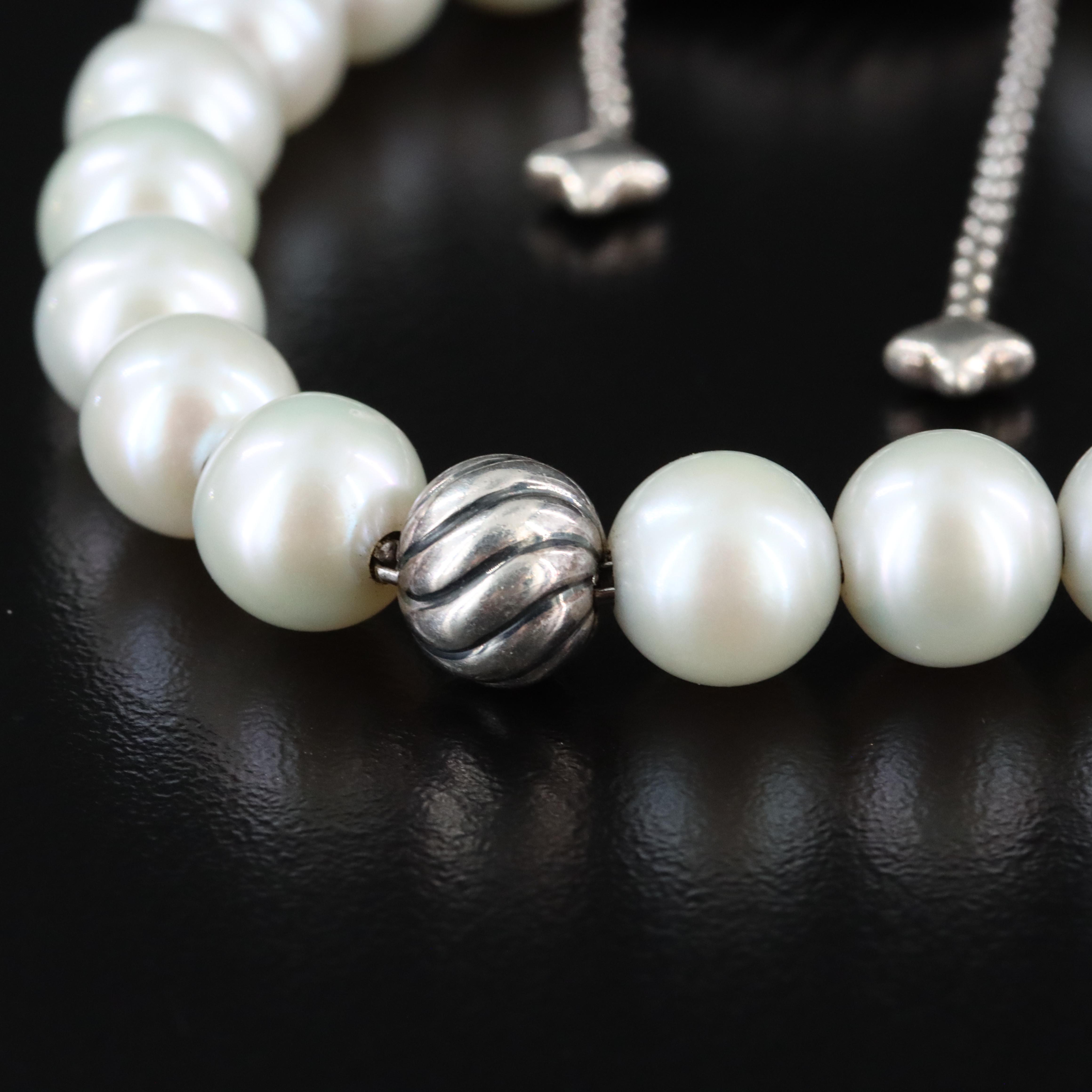 David Yurman Spritual Beads Sterling and Pearl Bracelet