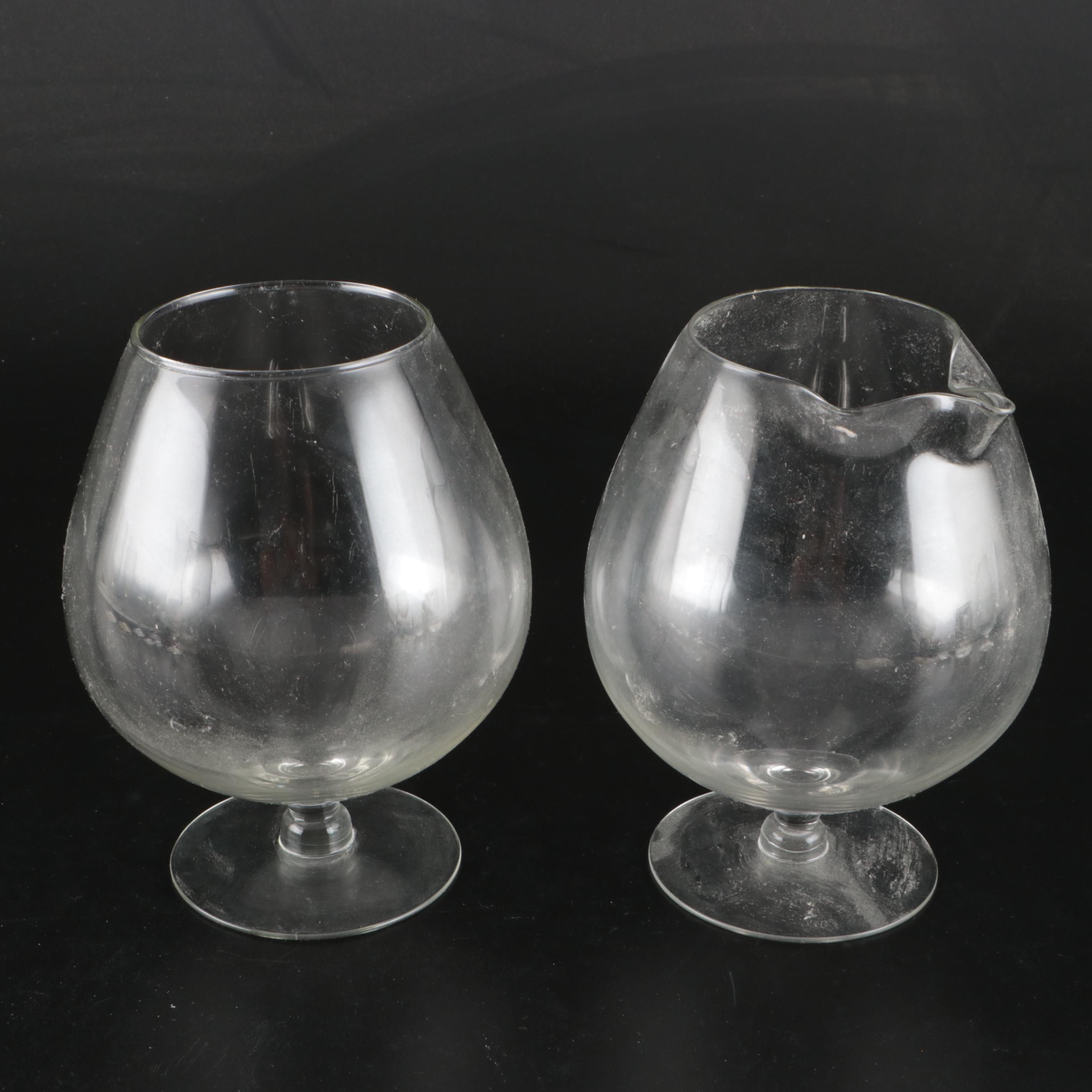 Vintage Hurricane Glasses with Other Glasses and Table Linens