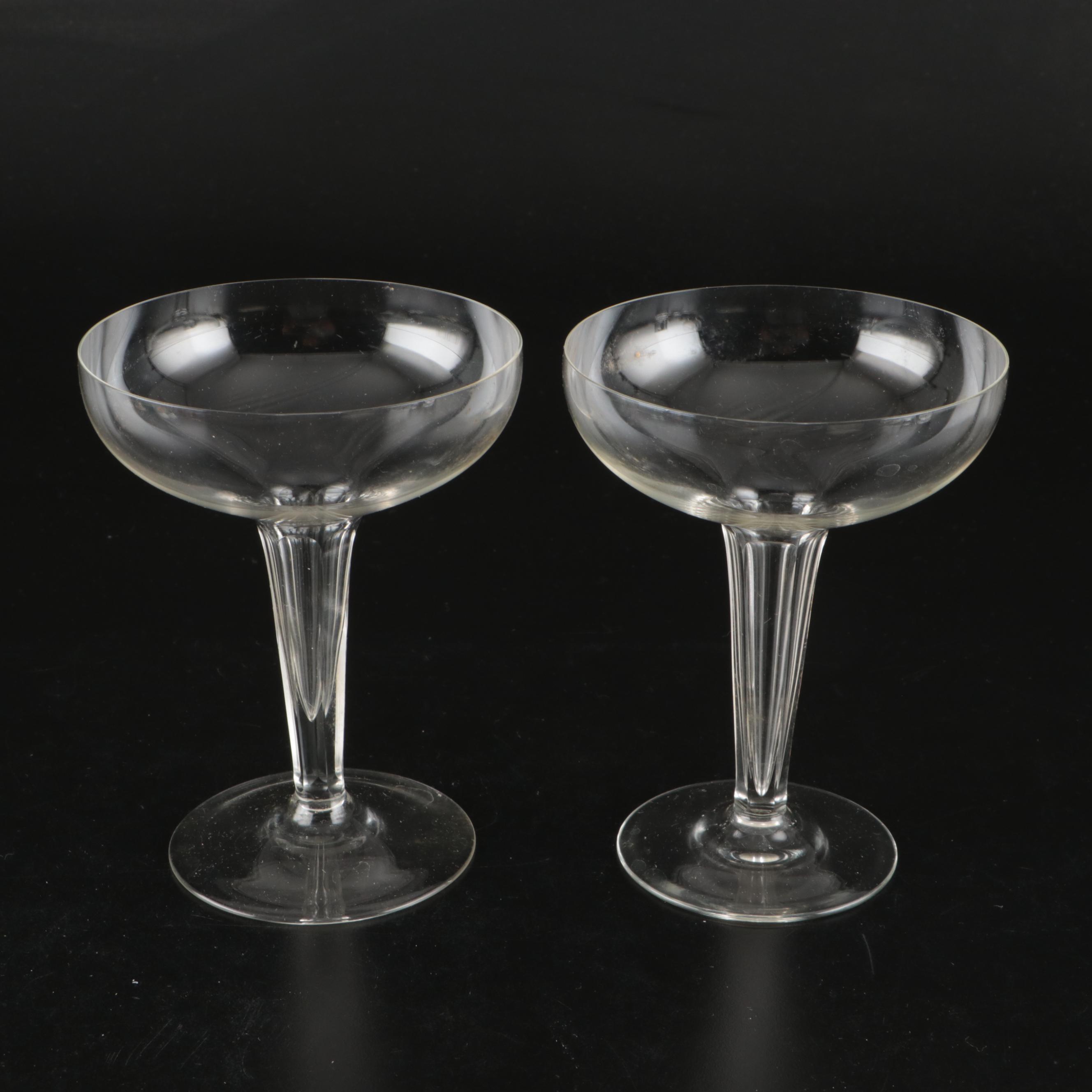 Vintage Hurricane Glasses with Other Glasses and Table Linens