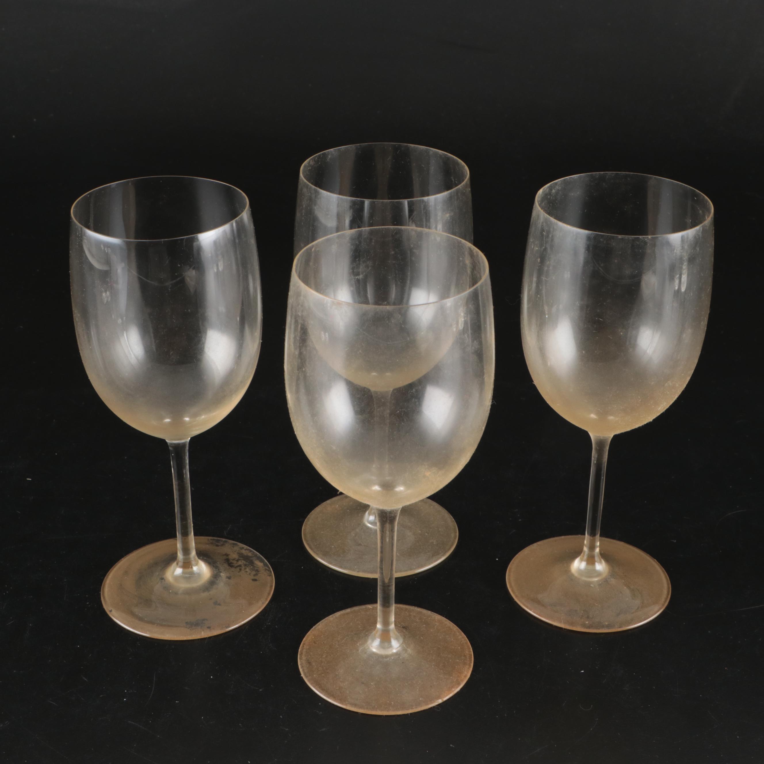 Vintage Hurricane Glasses with Other Glasses and Table Linens