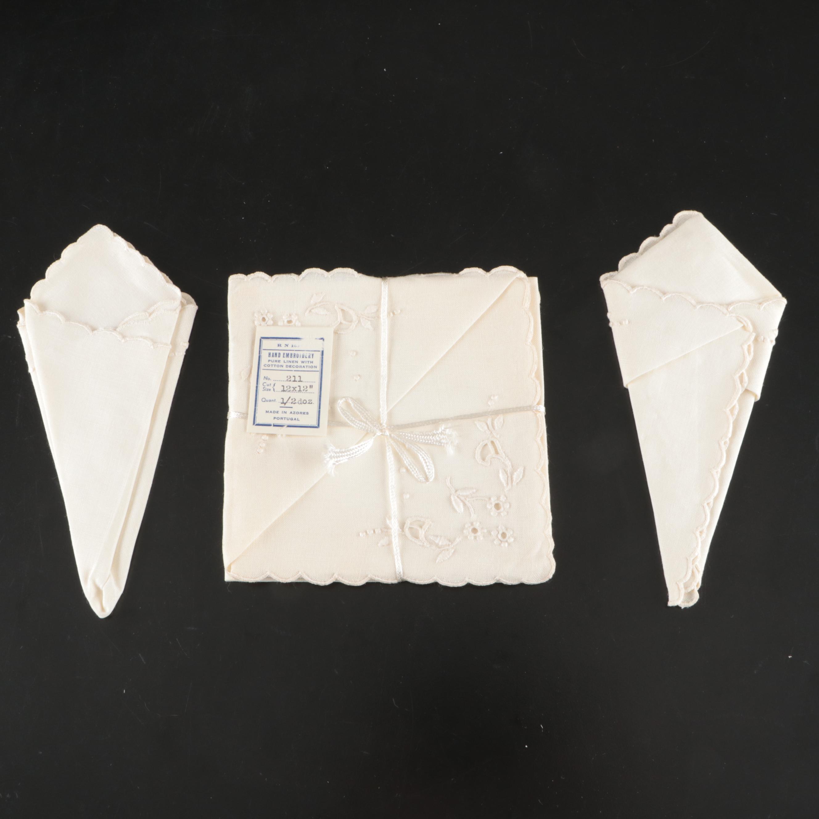 Vintage Hurricane Glasses with Other Glasses and Table Linens