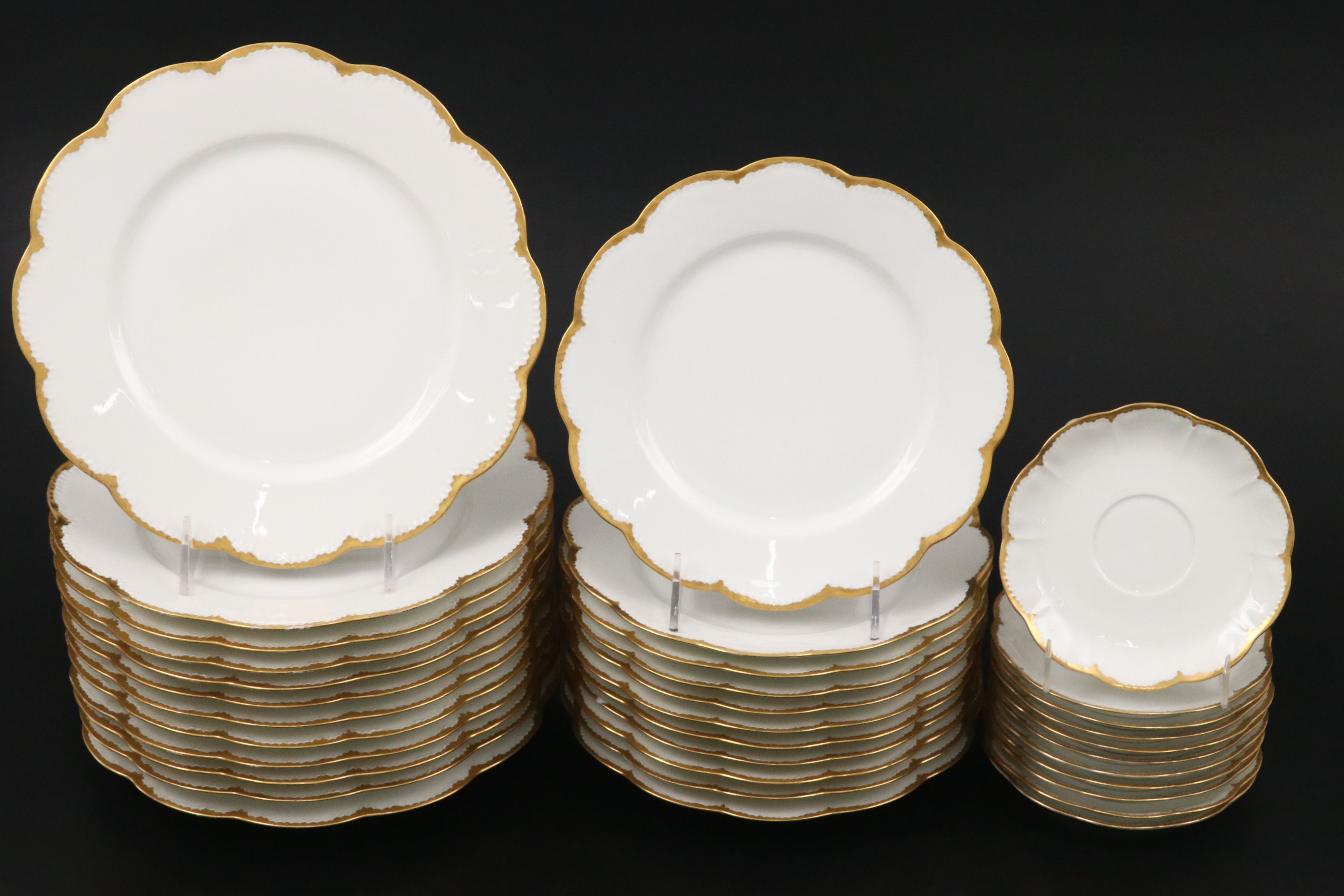 Haviland Limoges with Other Porcelain Gilt Rim Dinnerware and Serving Pieces