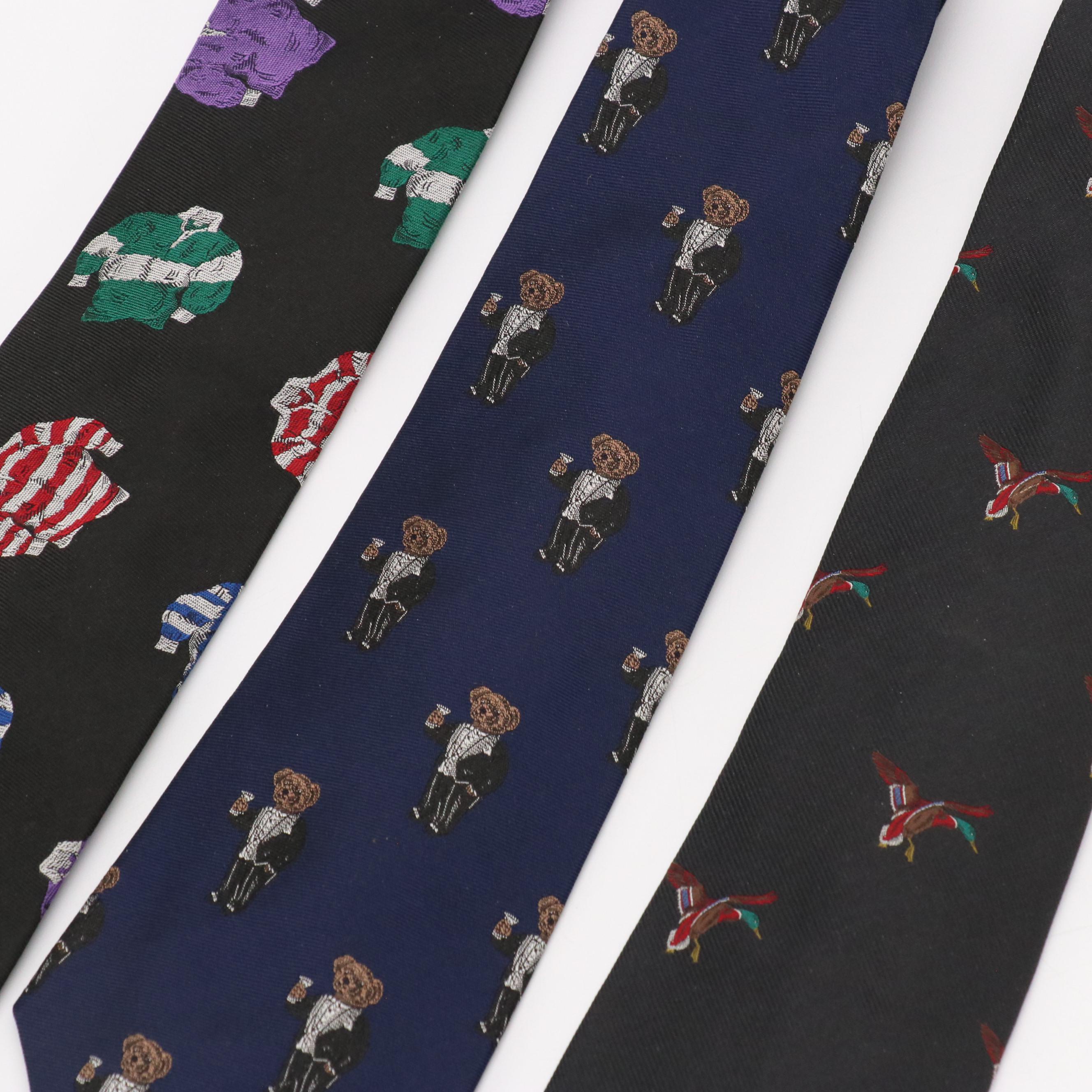 Polo by Ralph Lauren and Land's End Patterned Silk Neckties