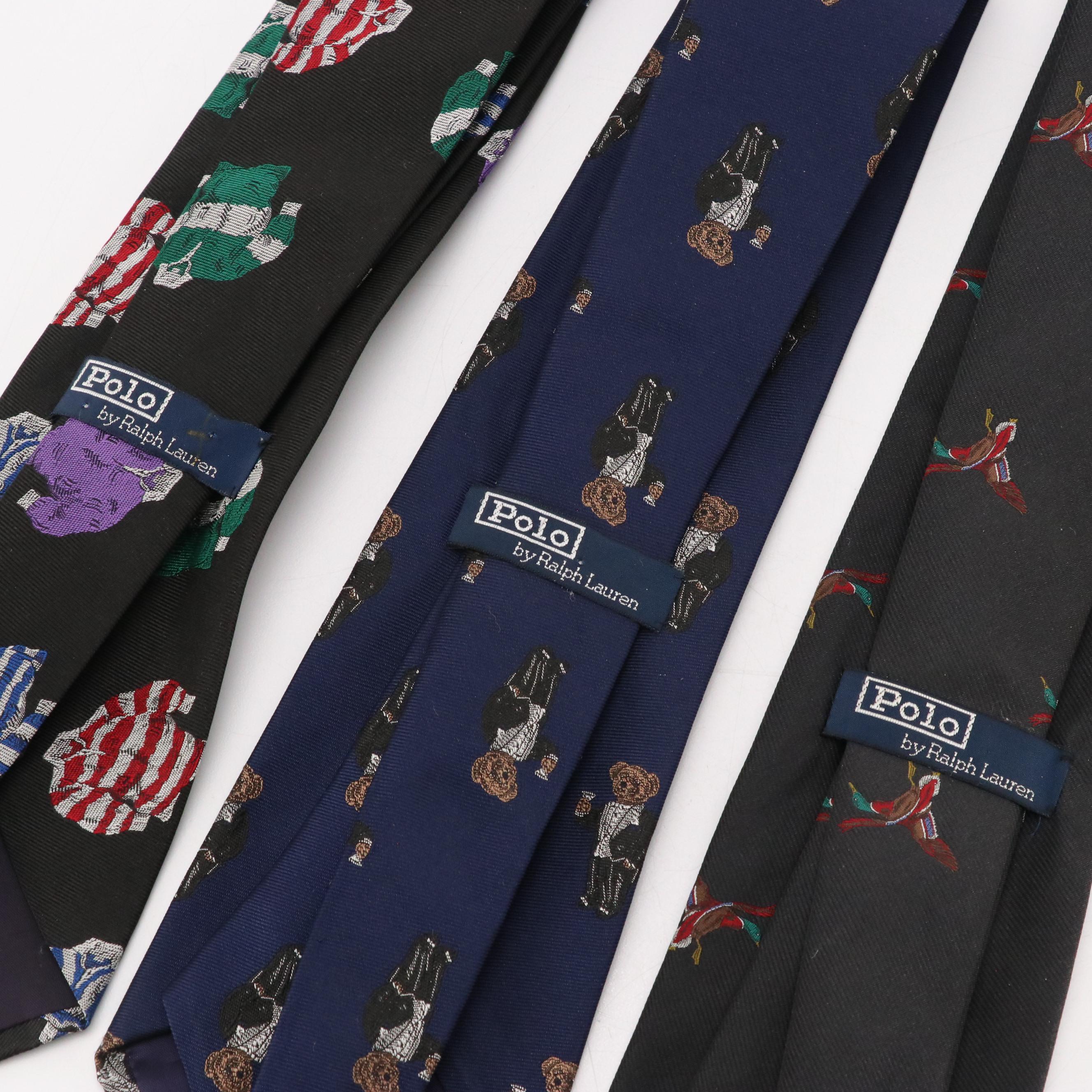 Polo by Ralph Lauren and Land's End Patterned Silk Neckties
