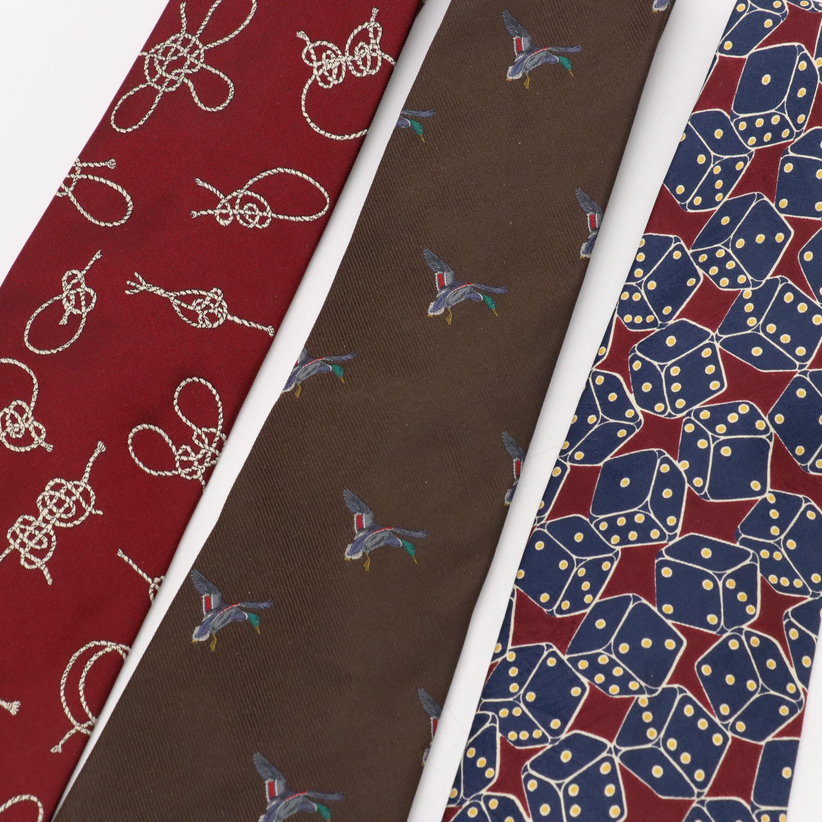 Polo by Ralph Lauren and Land's End Patterned Silk Neckties