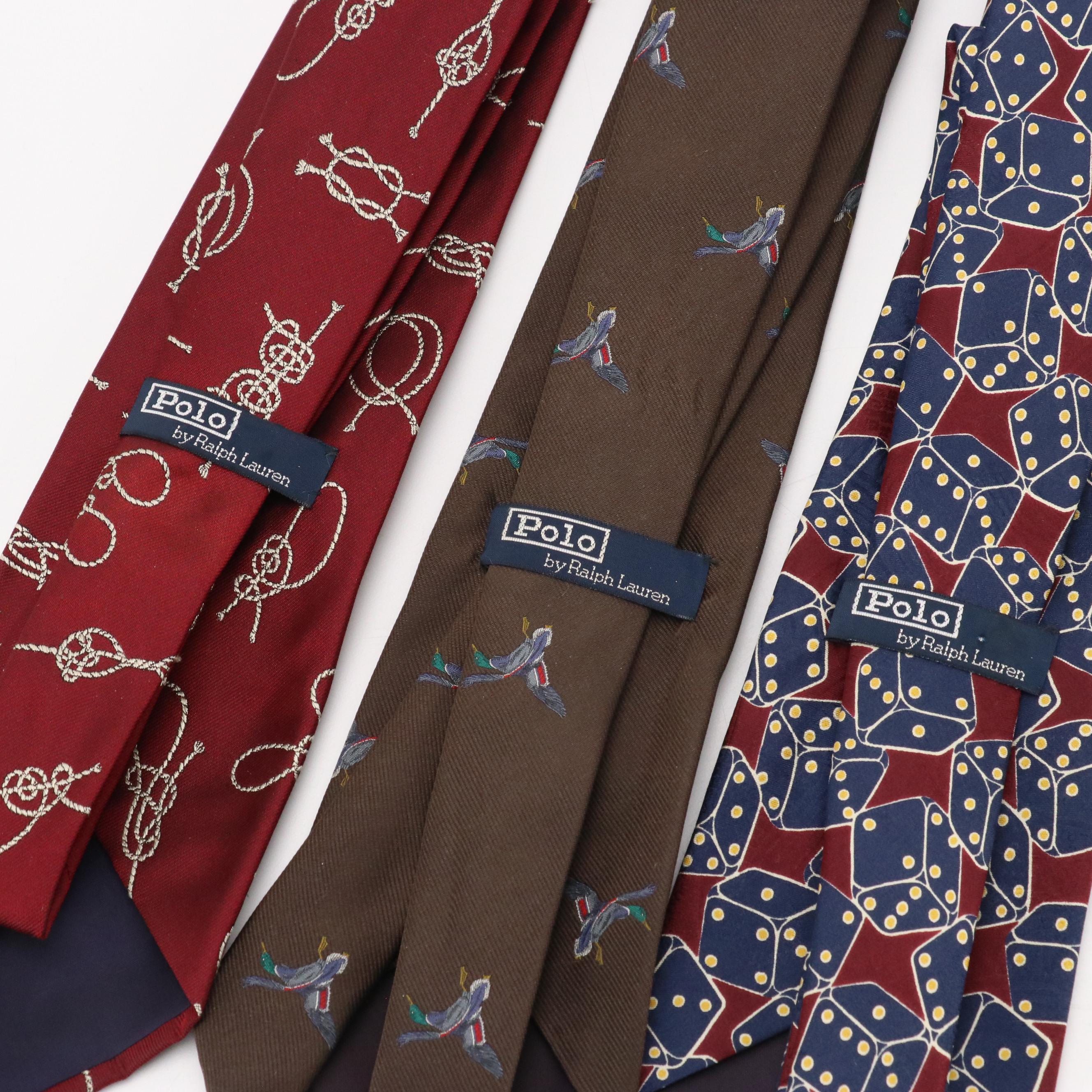 Polo by Ralph Lauren and Land's End Patterned Silk Neckties