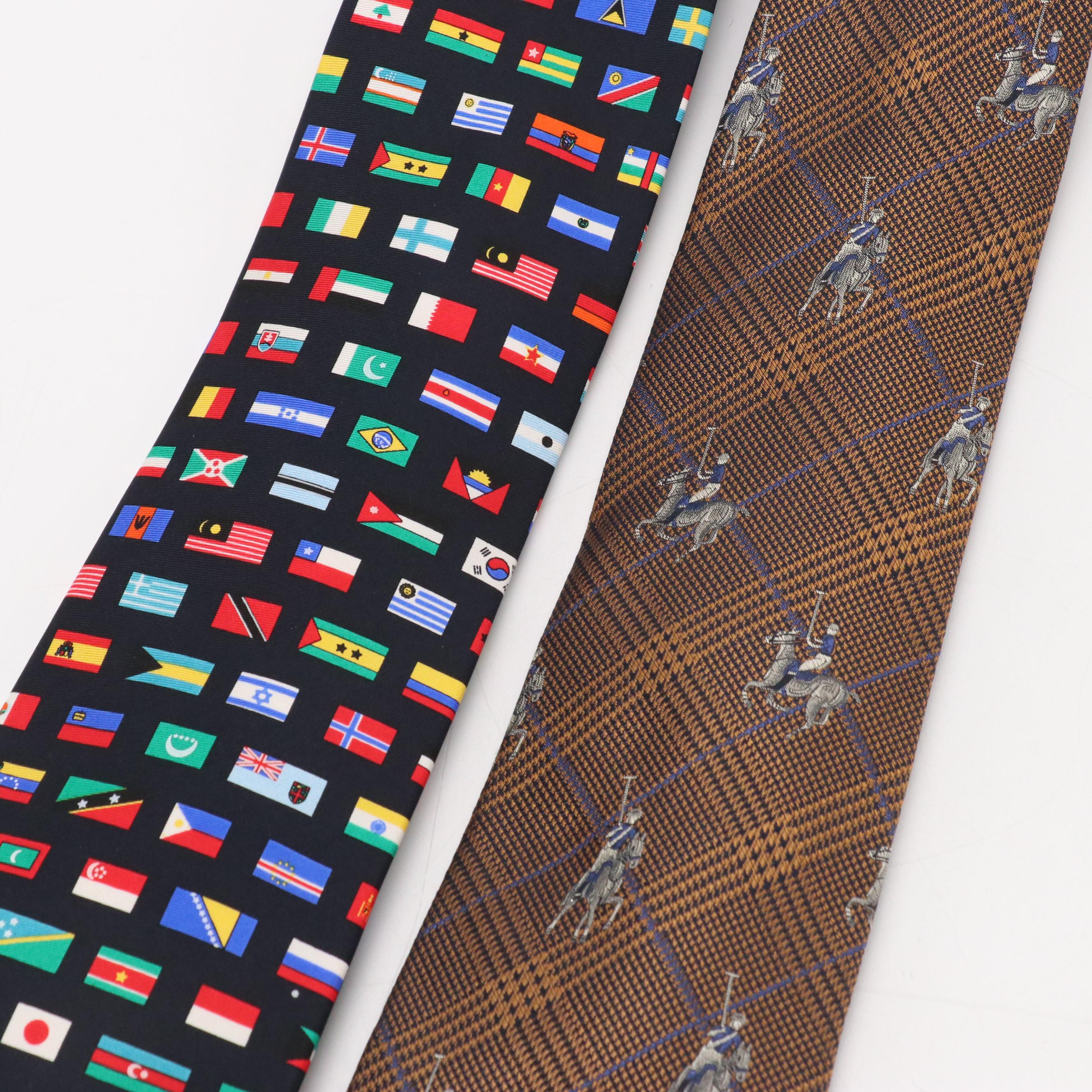 Polo by Ralph Lauren and Land's End Patterned Silk Neckties