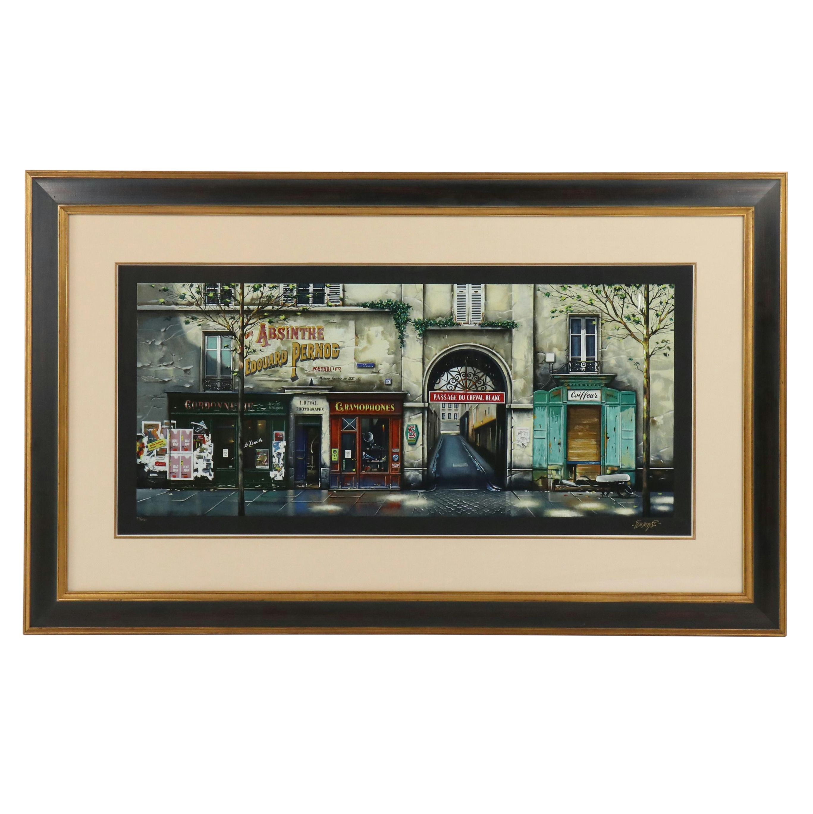 Thomas Pradzynski Signed Serigraph "Passage du Cheval Blanc," 1993