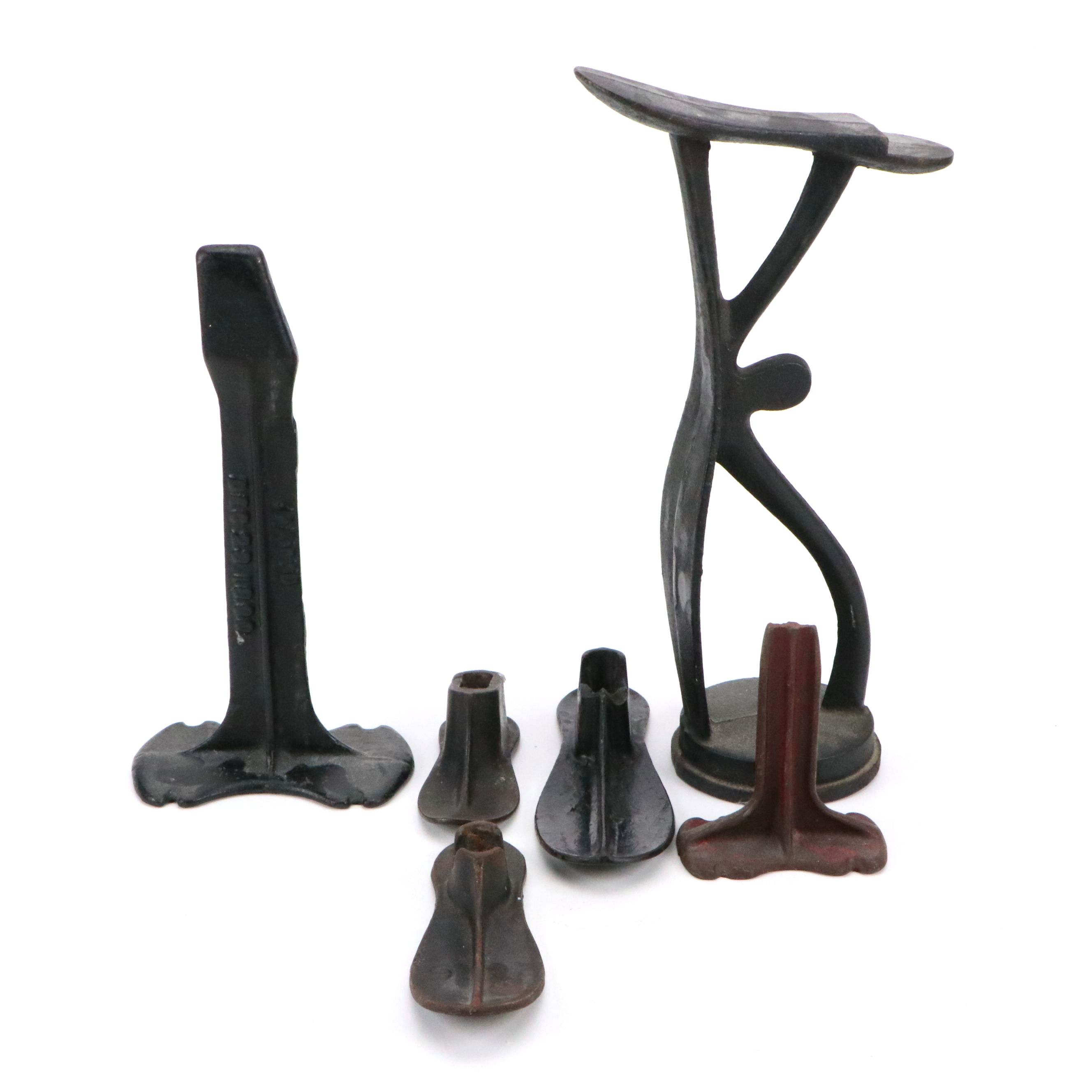 Cast Iron Cobbler's Shoe Forms and Tools, Early 20th Century