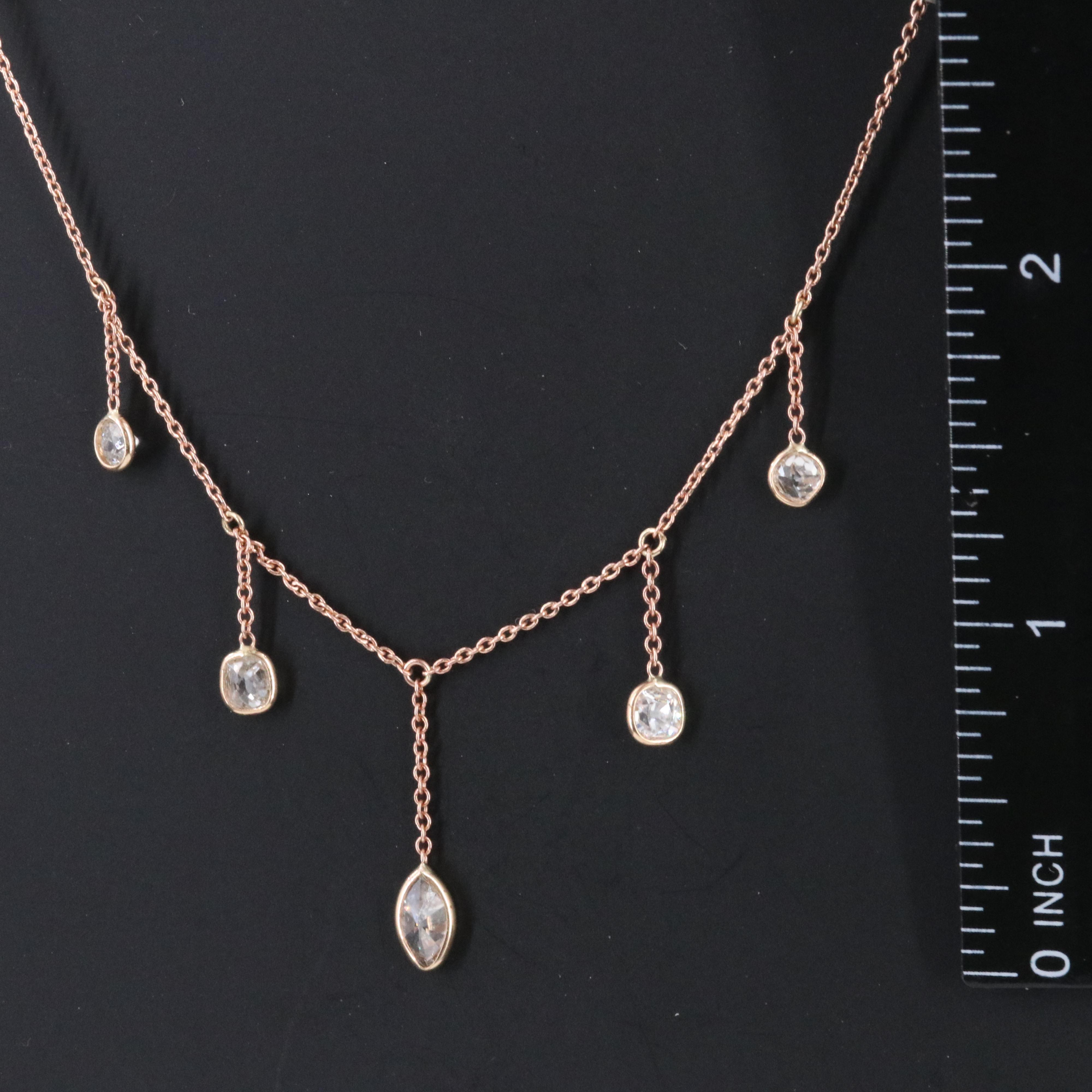14K Rose Gold 1.28 CTW Diamond Fringe Necklace