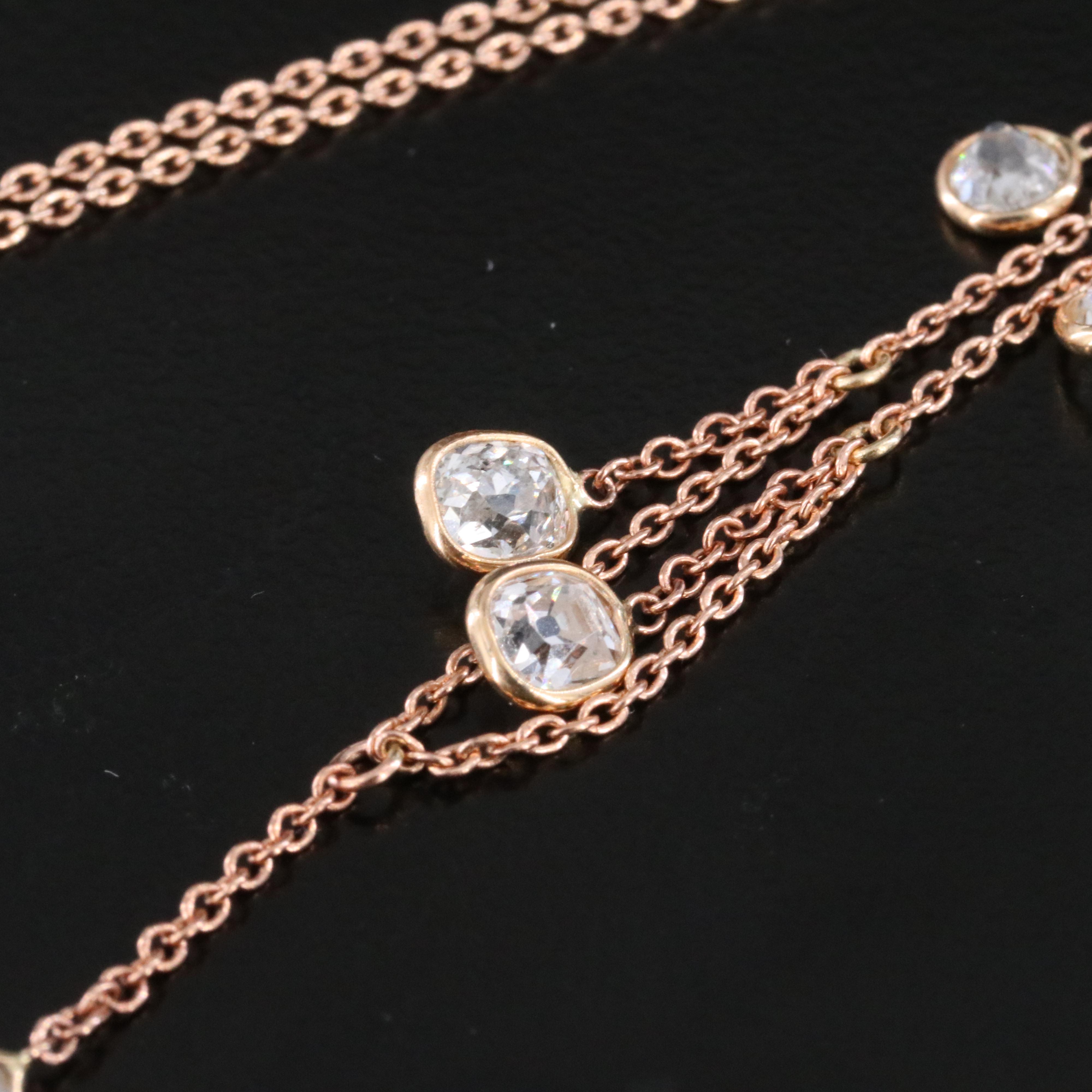 14K Rose Gold 1.28 CTW Diamond Fringe Necklace