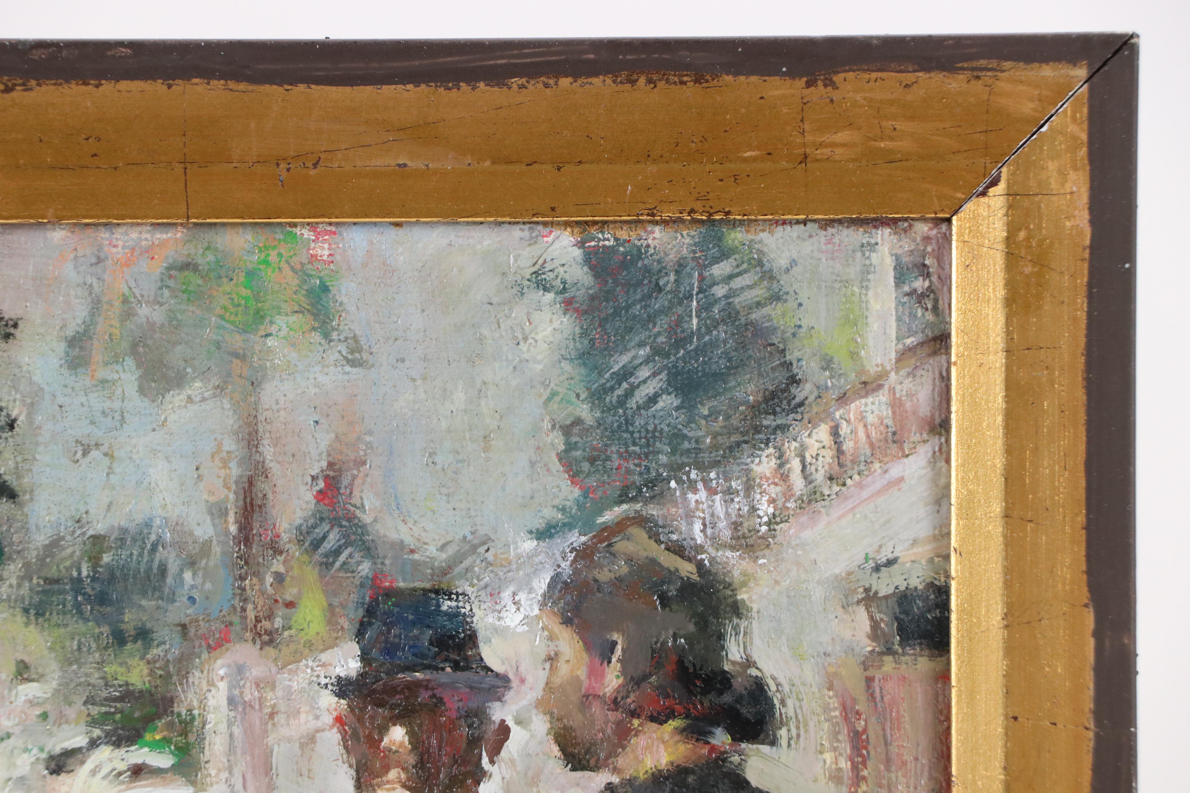 Kevin Kasik Oil Painting "Getting the Downtown Lowdown," 2025