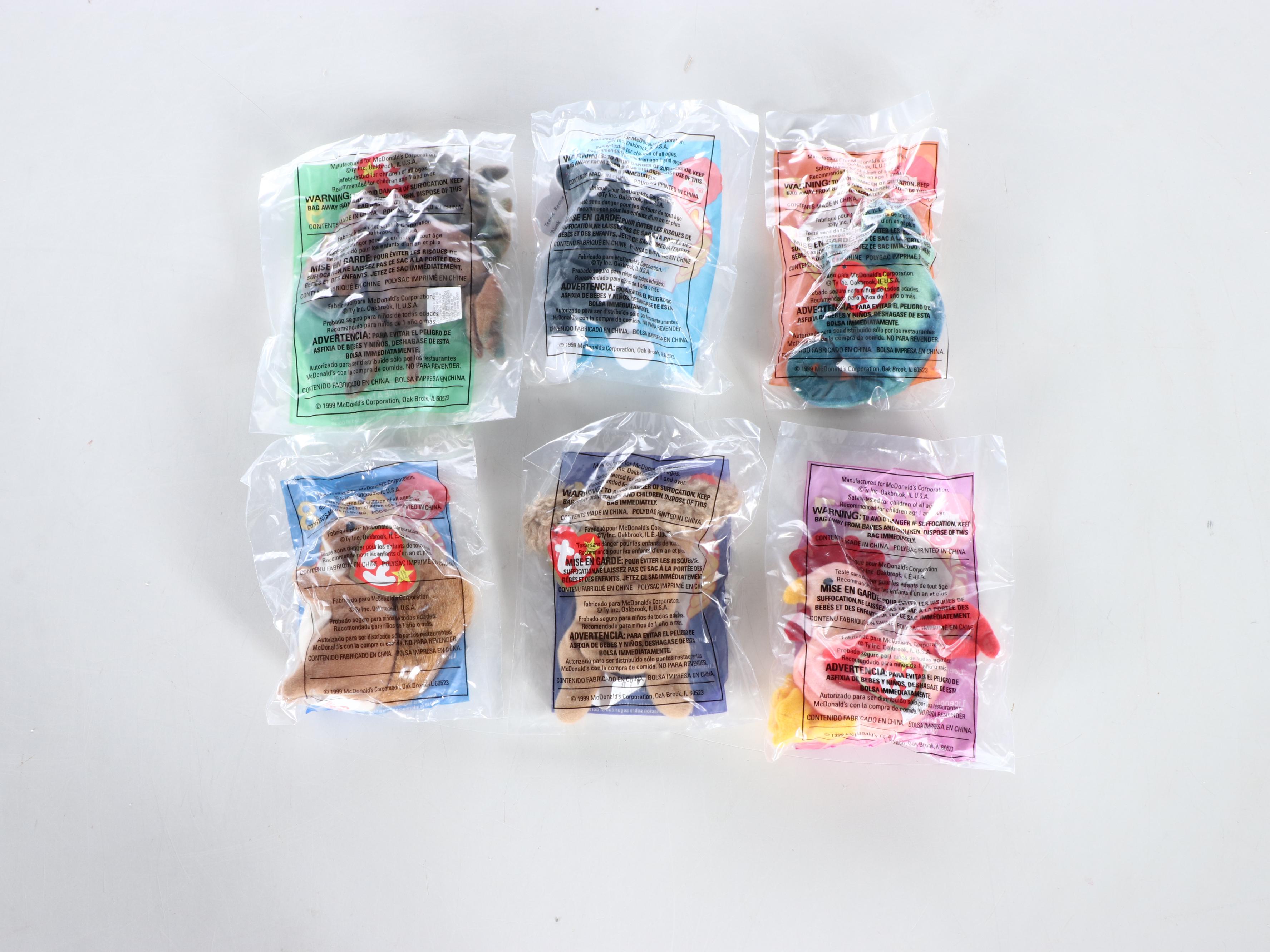 McDonald's Toys Featuring Various Animal Beanie Babies, 1998