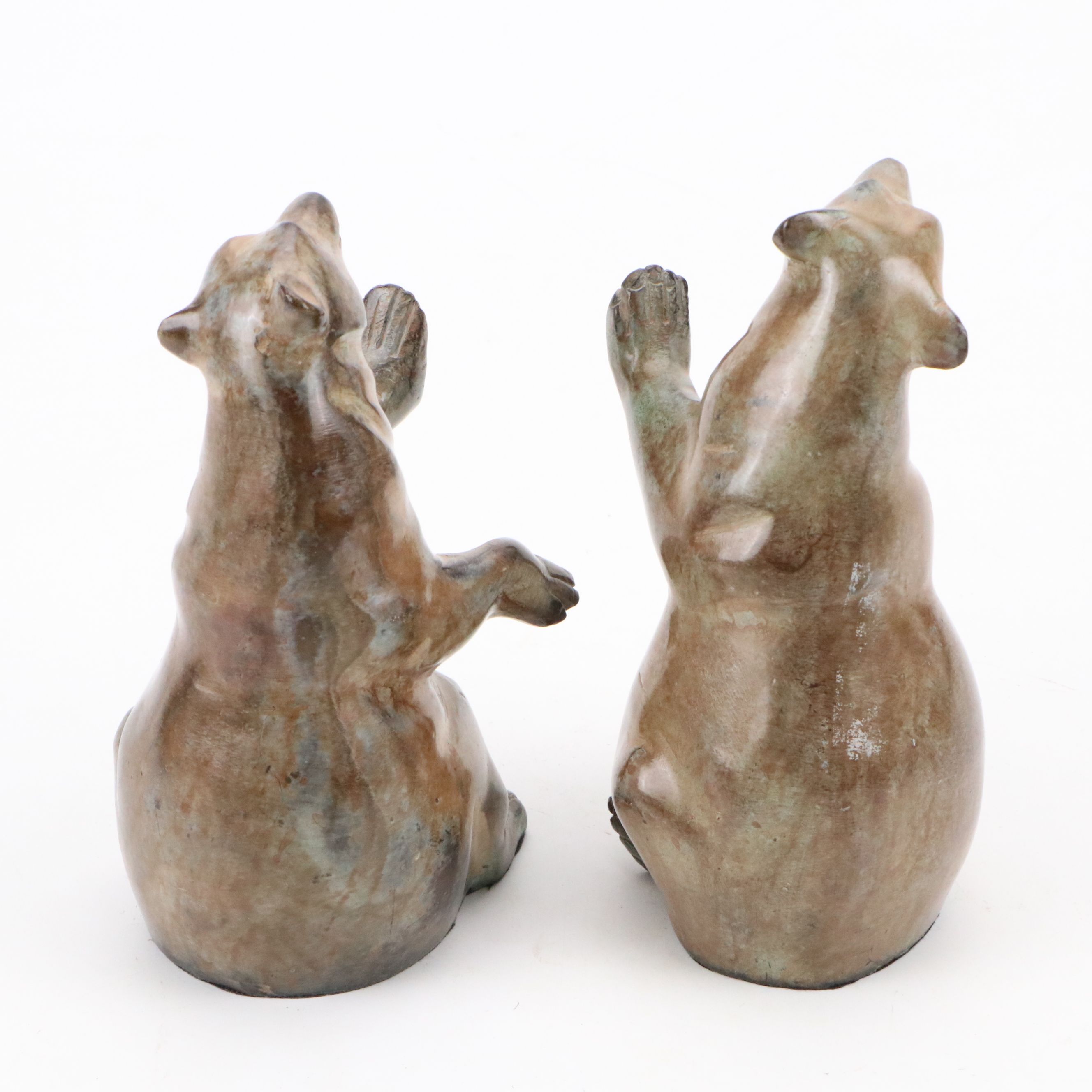 Bear Shaped Bookends with Charger and Pillar Candle Holders