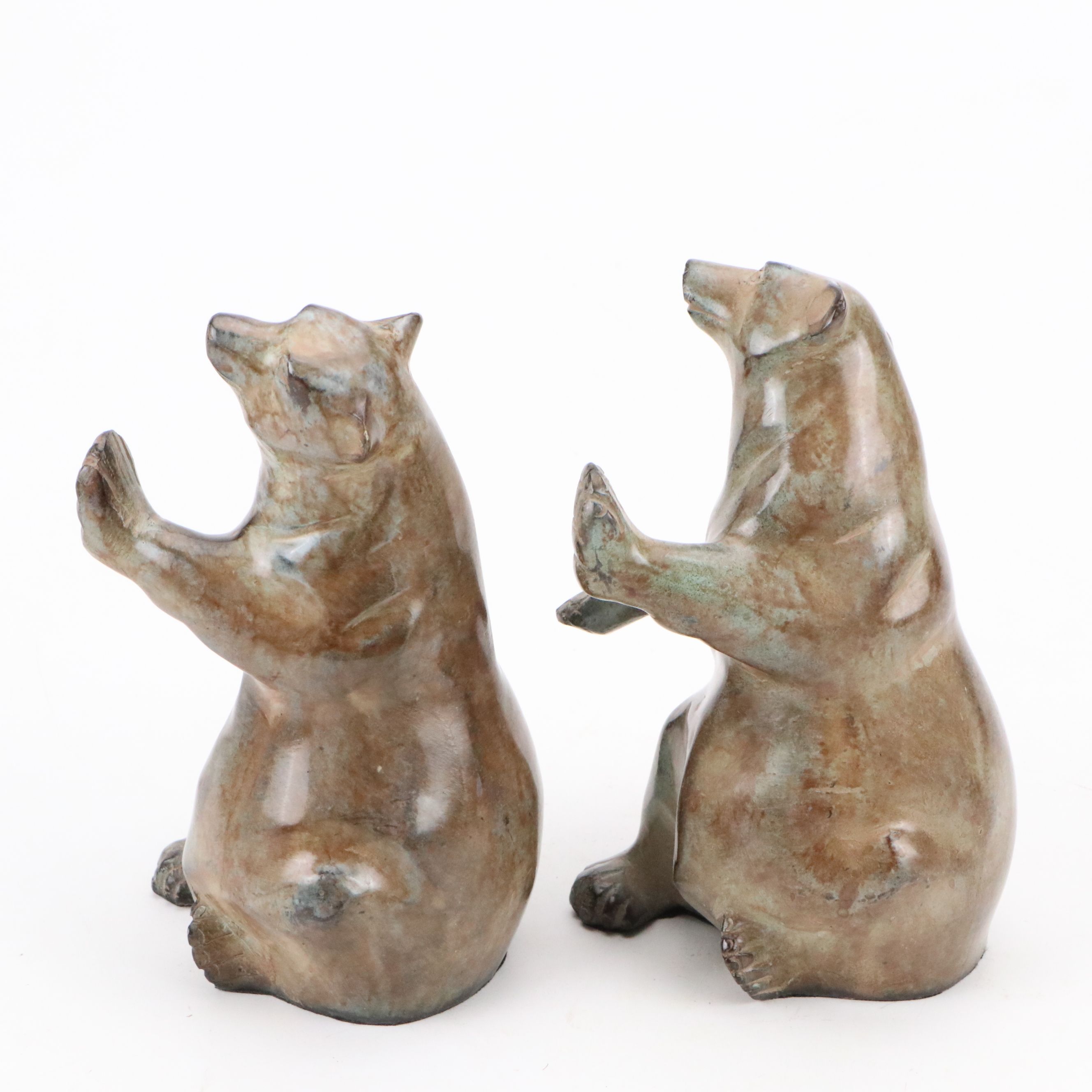 Bear Shaped Bookends with Charger and Pillar Candle Holders