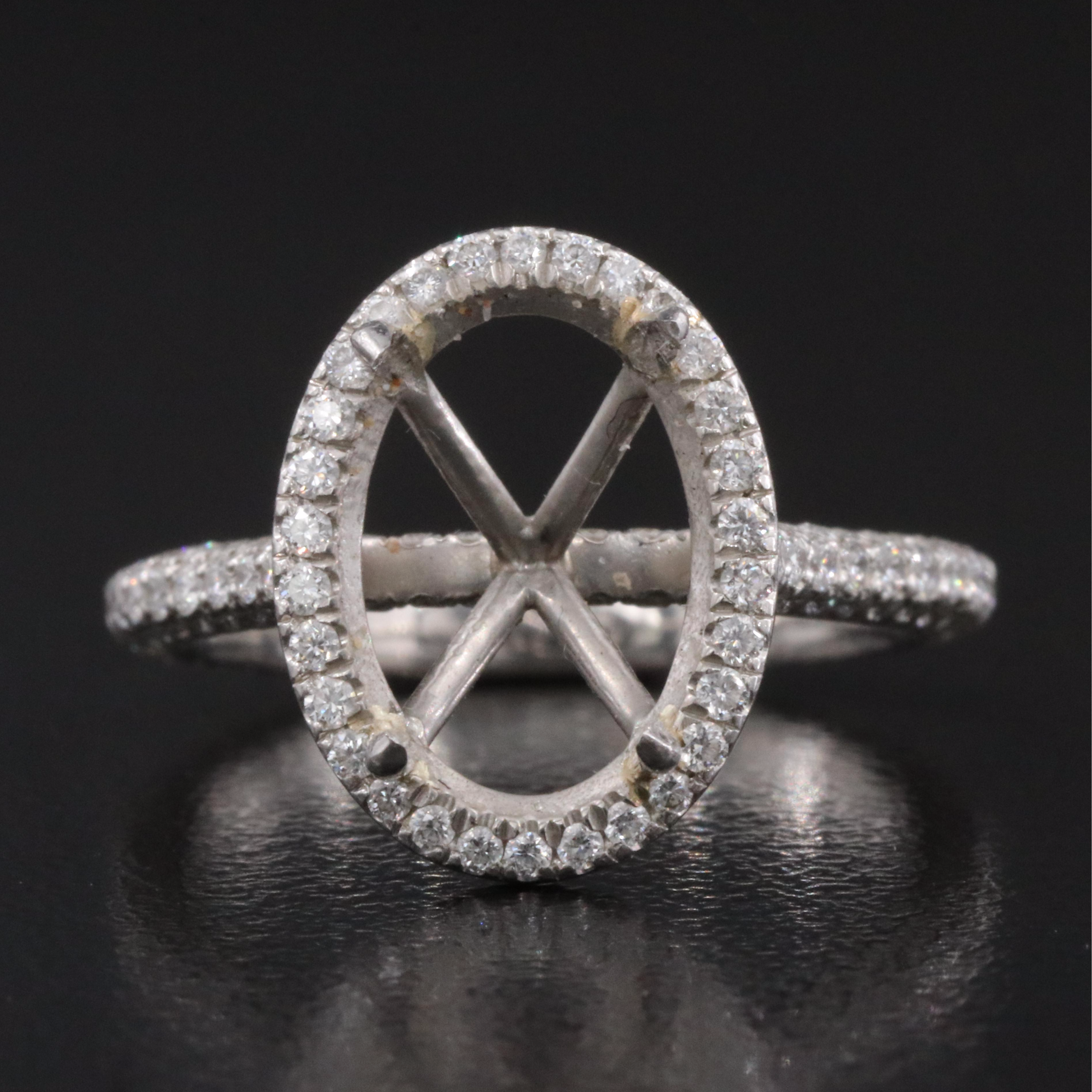 Platinum 1.13 CTW Diamond Semi-Mount Ring