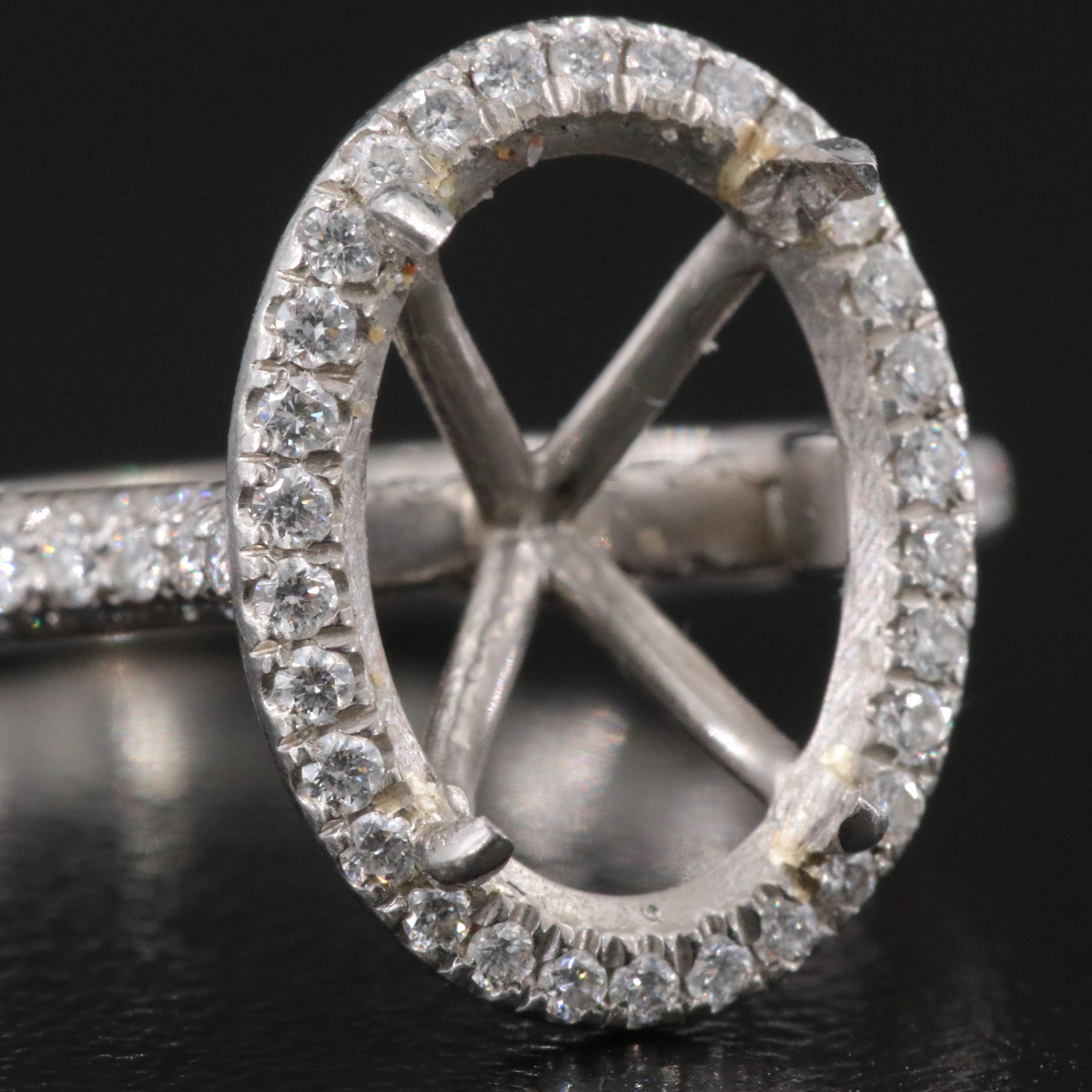 Platinum 1.13 CTW Diamond Semi-Mount Ring