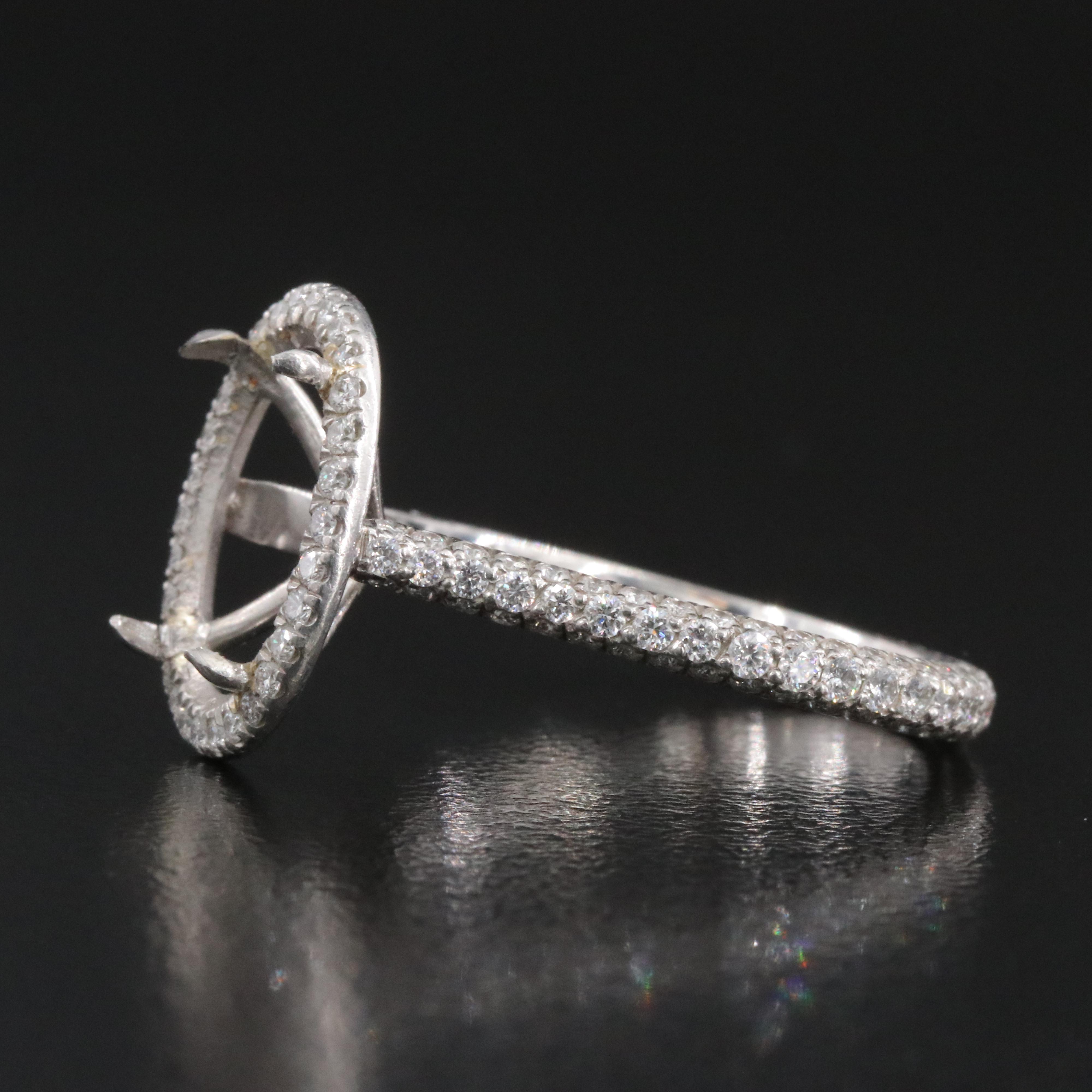 Platinum 1.13 CTW Diamond Semi-Mount Ring