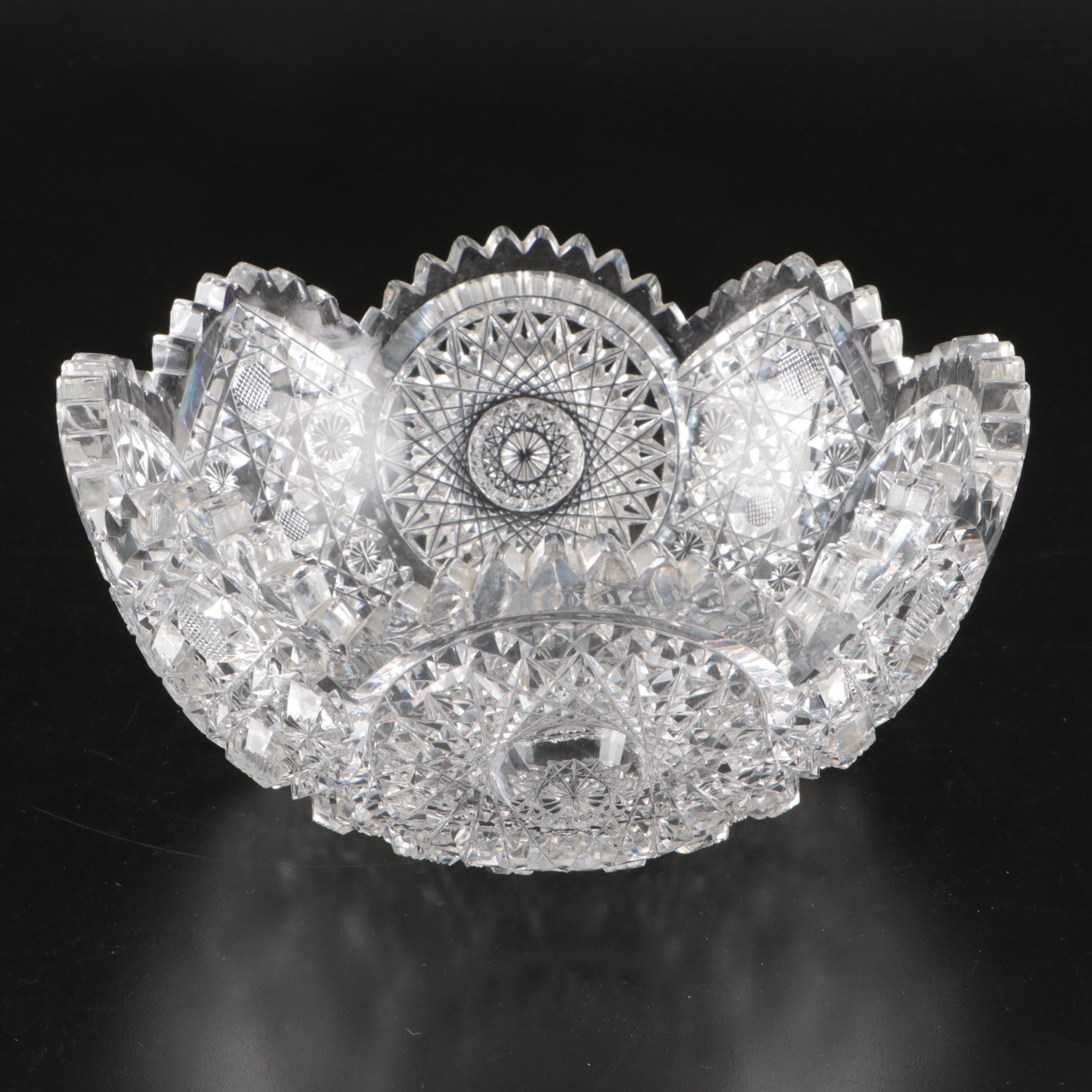 American Brilliant Cut Glass Bowl, Late 19th/ Early 20th Century