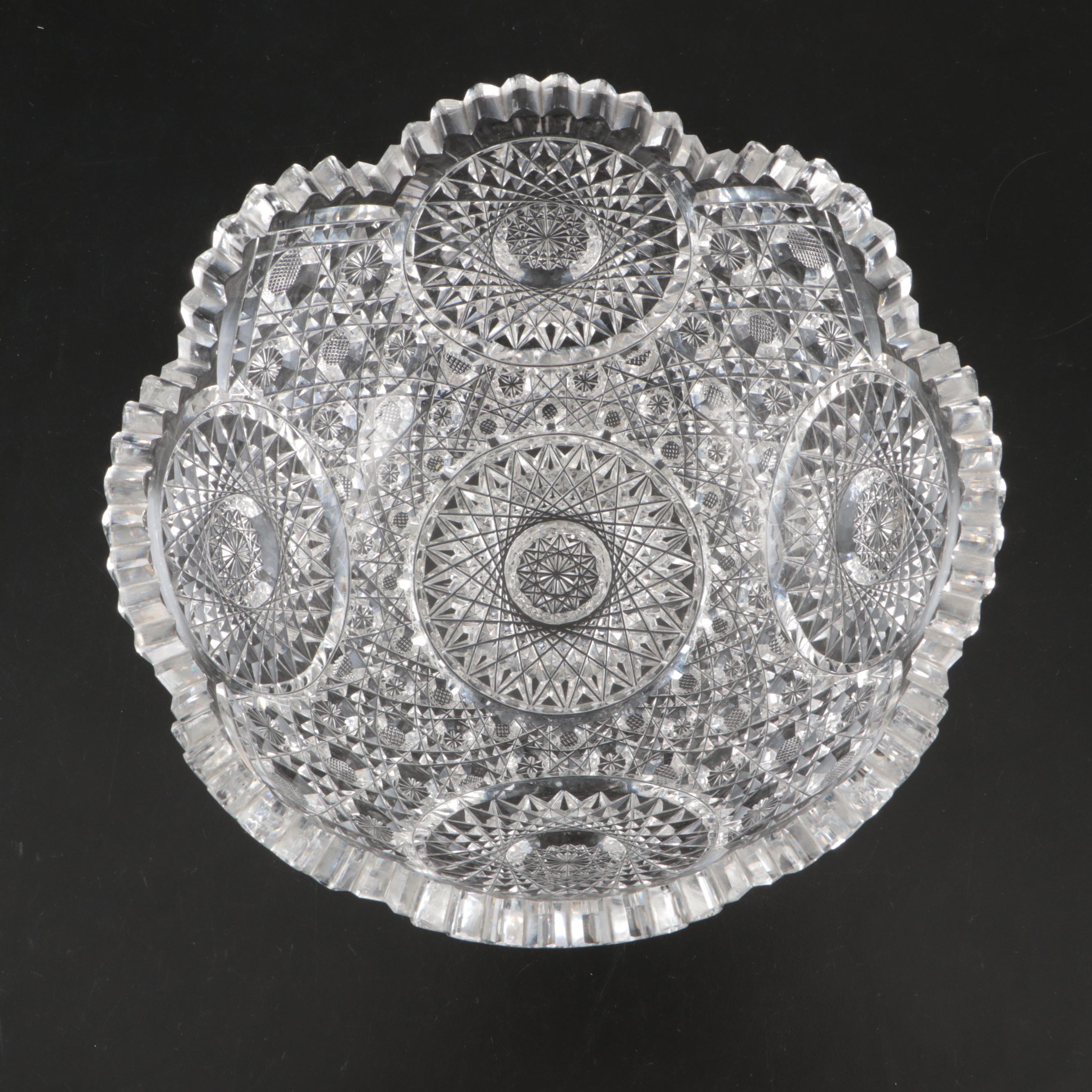 American Brilliant Cut Glass Bowl, Late 19th/ Early 20th Century