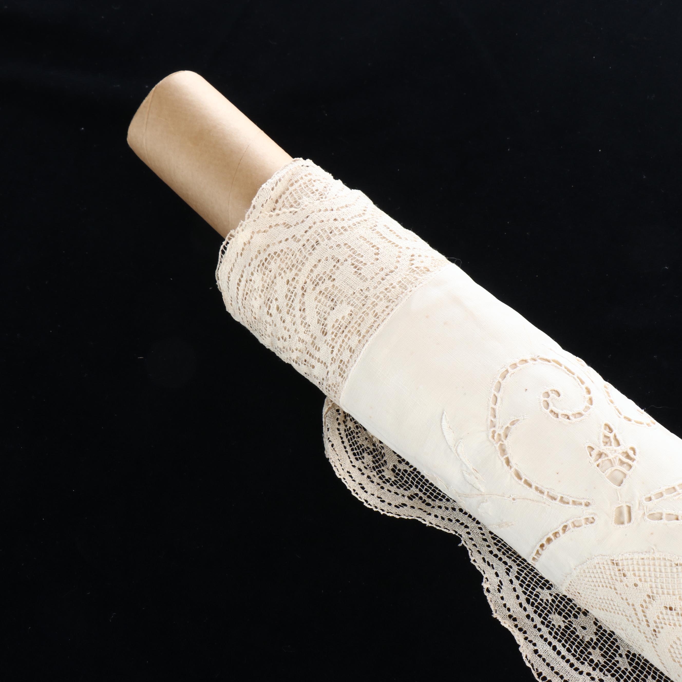 Edwardian Style Cutwork and Lace Tablecloth, 20th Century