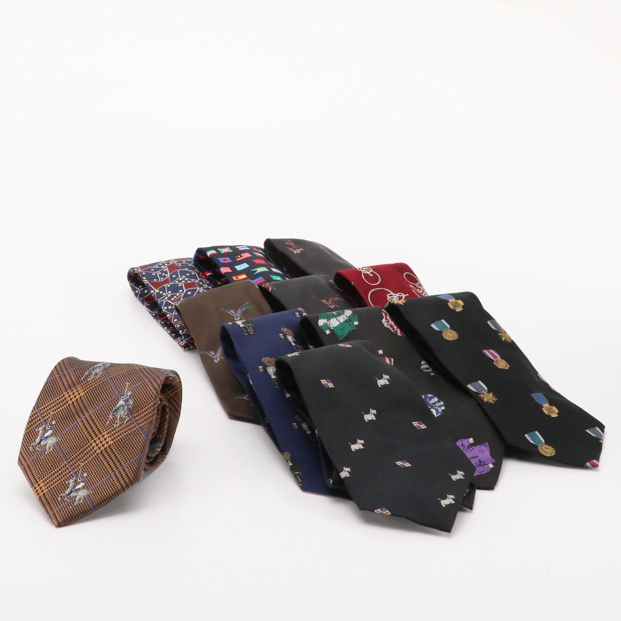 Polo by Ralph Lauren and Land's End Patterned Silk Neckties
